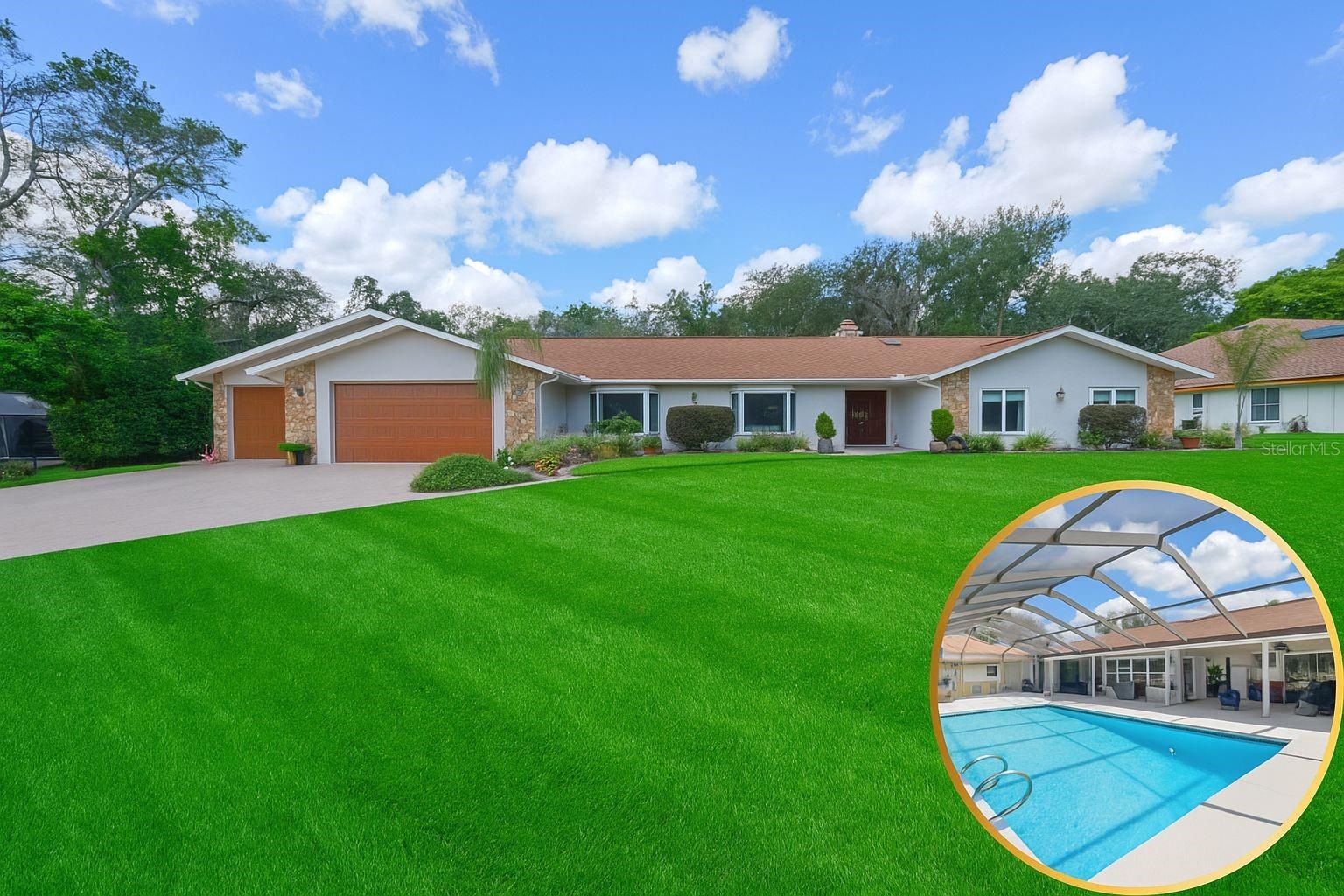 MOTHER IN LAW SUITE...FULLY REMODELED...NO REAR NEIGHBORS...NEW AC UNIT...NEW APPLIANCES...This home truly has it all — beautifully remodeled, move-in ready, and loaded with upgrades! Featuring 5 bedrooms, 4 bathrooms, an oversized 3-car garage, and a private pool, it even includes a full mother-in-law suite. Sitting on over half an acre in the highly sought-after, gated community of Lake in the Woods, this home offers privacy and space with a tree-lined backyard and no rear neighbors.
Inside, the open floor plan with high ceilings, big windows, and sliders overlooking the pool makes the home bright and welcoming. The kitchen has been fully updated with granite countertops, stainless steel appliances, and a large breakfast bar that flows into the family room and dinette. The formal living and dining rooms are currently used as a bar and game room — perfect for entertaining — but can easily be customized for your needs.
The primary suite is split from the in-law suite for added privacy. Outside, you’ll enjoy massive covered lanai, a resurfaced pool with new screen for the enclosure, and an oversized driveway that can fit nine cars.
Community amenities include a 24/7 guarded gate, fishing lake, tennis and pickleball courts, playground, dog park, and more. Conveniently located near shops, restaurants, hospitals, and outdoor adventures like Weeki Wachee Springs and Pine Island. Recent updates include new ACs (2024), new flooring, new lighting, new paint, and so much more.
This is a rare opportunity in one of the area’s most desirable neighborhoods — schedule your showing today!