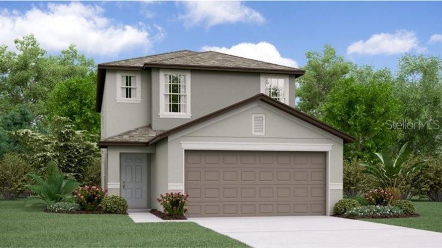 Under Construction. The first level of this two-story home is host to the communal living and dining spaces, arranged in a convenient and contemporary open floorplan that helps make multitasking a breeze. Sliding glass doors off the family room allow for seamless indoor-outdoor living and entertaining. All four bedrooms occupy the second floor, including the luxurious owner’s suite with a full-sized bathroom. Interior photos disclosed are different from the actual model being built. Welcome to Abbott Square, a masterplan community of new single-family homes, townhomes and villas for sale in Zephyrhills, FL. Homeowners can gather with friends at the onsite clubhouse lounge or cool off at the resort-style swimming pool. This great community also includes a fitness gym, game room, BBQ grills and green spaces, along with other great amenities. Minutes from the community are local golf courses, schools, recreation sites and the opportunity for water sport activities, such as fishing and boating.