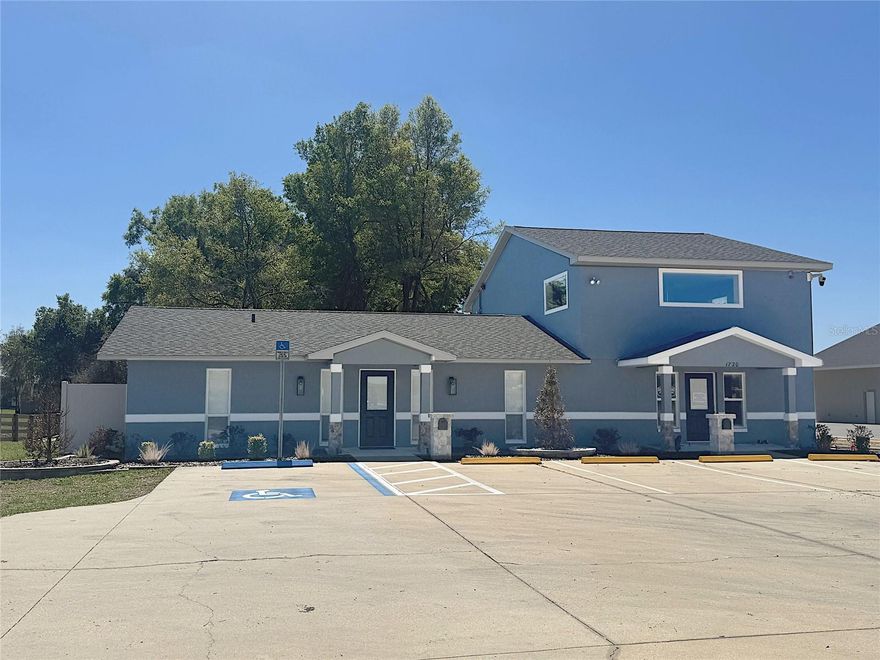 Ideal office 2 Suite office building fronting on Hwy 484, Zoned B5.   Property is 100 x 200 feet.   Nice building of 2130 SF with upper mezzanine office with full bath.  Very nice building updated and remodeled.   Roof was new in 2022.    Presently a chiropractor Phys Therapy tenant and the other suite is an engineering realtor tenant.  Just 2.5 miles east of I-75 and 1/2 mile east of the traffic light at 475 and Hwy 484. Property is fenced and good looking parking lot  with 5 lined spaces and some over parking.   Fresh new paint and landscape makes this a very appealing looking building.  Please call today for a showing for your business here.