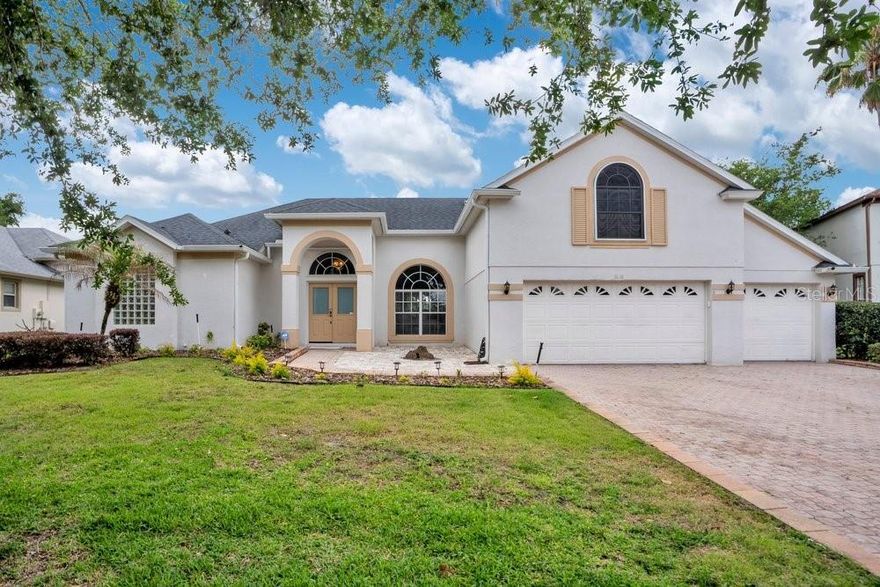 Located in Emerald Forest, this Fantastic SW Orlando Home offers 5 Bedrooms, 4 Full Bathrooms and nearly 2,800 Sq. Ft. of Living Space.  Situated on a 0.25 Acre Lot near a cul-de-sac, this homes location offers very little street traffic making it a wonderful spot to raise a Family.  The Double Front Doors welcome you to an open concept Living and Dining Room featuring nearly 12' Ceilings and teaser views of the Sparkling Swimming Pool.  The Downstairs Primary Suite with Sliders to the Patio/Pool features double Closets and Bathroom with Dual Vanities, Soaking Tub, Walk-in Shower and Water Closet.  The Large Kitchen is in the Heart of the Home and boasts 42" Upper Cabinets, a Built-in Desk, Island with Bar Seating and Dining Nook.  The Family Room is open to the Kitchen which makes this home wonderful for entertaining and features a Wood-Burning Fireplace.  What truly makes this Home unique is that it offers a 4-way Split Floorplan.  Off the Kitchen you will find Two Bedrooms with a shared Bathroom featuring walk-in Shower.  A 4th Bedroom can be found at the rear of the Home and is located next to another Full Bathroom which also doubles as the Pool Bath.  A Laundry Room is just off the Kitchen and features a Pantry, Extra Storage Closet, Washer/Dryer and Wash Sink.   Upstairs you will find a Secondary Primary Suite offering a spacious Bedroom, Large Walk-in Closet and Full Bath with Tub/Shower Combo, making this home a great option for a Multigenerational Living situation.  Tile throughout all Living areas and Primary Bedroom, Carpet in all additional Bedrooms.  Outdoors you will find the Screen Enclosed Pool which is heated by Solar Roof Panels (2020), Large Covered Lanai and a Storage Alcove ideal for Pool and BBQ essentials!  The rear Yard is fully fenced and offers plenty of room for the Kiddos and Pets.  Let's not forgot that this home offers a 3- Car Garage!!!  Additional highlights include:  Roof (2020), HWH (2021), 5-Ton Carrier AC (2022) and Removable Storm Shutter Panels (2020).  The Emerald Forest community includes Amenities such as a Pool, Tennis Courts and Dock Access
to Lake Crowell.  Conveniently located just a short drive to Restaurant Row, all Lake Buena Vista has to offer including Disney Springs and incredible Shopping and Dining experiences.  Easy Access to all major area Roadways, Theme Parks and Orlando International Airport.