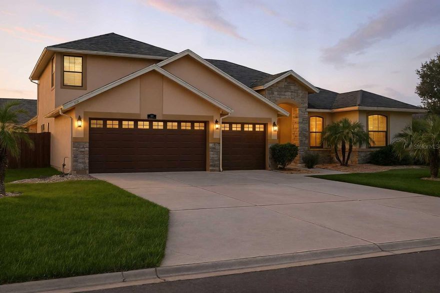 Experience the perfect combination of space, style, and functionality at 1109 Hawk Watch Circle. This 4-bedroom, 3-bathroom home spans over 3,200 square feet and is set on an oversized corner lot of nearly half an acre, providing plenty of room for both indoor and outdoor living.

The heart of the home is the bright, open living area, featuring tile floors that extend through the foyer, kitchen, family room, and primary suite. The kitchen is designed for both cooking and entertaining with ample cabinetry, granite countertops, a tile backsplash, and stainless steel appliances. Additional touches like recessed lighting and raised vanities enhance the sense of space and elegance throughout.

The primary suite offers a peaceful retreat with direct access to the screened-in pool area, a private bathroom with a tub and shower, and a large walk-in closet. The additional bedrooms provide flexible options for family, guests, or a home office. Upstairs, the home also includes a bonus game room or additional living area, perfect for entertainment or relaxation.

Step outside to enjoy the fully fenced backyard and paver-surrounded pool deck, ideal for relaxing, entertaining, or enjoying a sunny day. A dedicated pool house provides storage for all your pool equipment, keeping the outdoor space tidy and functional.

With a 3-car garage, a corner location, and abundant living space, this home combines comfort, convenience, and modern design.