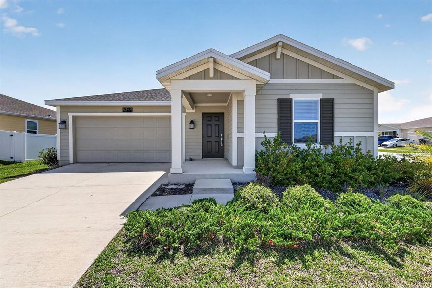 Located in the gated community of Stoneybrook Hills, this immaculately kept 3-bedroom, 2-bath home is bright, spacious, and situated on a desirable corner lot. At the center of the home, the kitchen features quartz countertops, a large island, stainless steel appliances, a walk-in pantry, and plenty of cabinet space. The kitchen opens directly to the living room, creating a comfortable and connected layout.
The dining area leads to the back patio overlooking a generously sized backyard. The primary suite offers a walk-in closet and en suite bath with double vanities and a stand-up shower, while the second and third bedrooms share a full hall bath.
Enjoy lower utility costs with solar energy and an affordable monthly payment of just $52. Stoneybrook Hills offers resort-style amenities including a pool, clubhouse, fitness center, basketball and tennis courts, playground, and walking trails. This is a home you want to see!