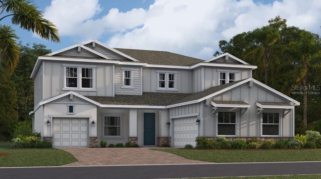 Under Construction. This new two-story Fairmont features a spacious layout with ample room to live and grow. A convenient den off the entry provides the perfect place for a studio or home office, with a bedroom and full bathroom down a nearby hallway. An open concept living area on the first floor boasts convenient outdoor access with the lanai. Upstairs, three additional bedrooms surround a versatile loft, along with the luxe owner’s suite offering access to a spa-inspired bathroom and dual walk-in closets. Every home comes with Lennar’s Everything’s Included® promise, which includes new appliances as well as quartz countertops, blinds, and more in the price of your home. There are also home automation features such as keyless door locks and video doorbells in the Connected Home by Lennar®. Residents enjoy a relaxing resort style swimming pool, Clubhouse and playground. Enjoy DeBary and nearby nature reserves and parks like Gemini Springs Park for hours of outdoor recreation. With the nearby Sunrail Station, even more is at your fingertips. DeBary is the gateway to southwestern Volusia County, with direct access to I-4 and U.S. Highway 17/92 and serves as a corridor between Orlando, Sanford, and Daytona Beach. It’s what you have been waiting for book at appointment to visit the much anticipated “Rivington”!