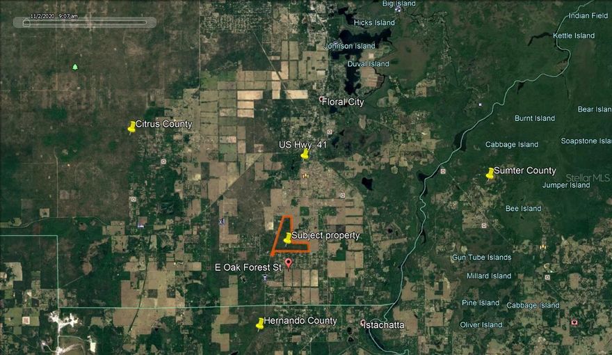Property has double road frontage - 5,280 feet along US Hwy. 41 to the west and 1,050 feet along Rooks Rd. to the north.   Property is heavily wooded with considerable timber value.  Property is high and dry with no wetland acreage.   Oak Forest Subdivision to the south.