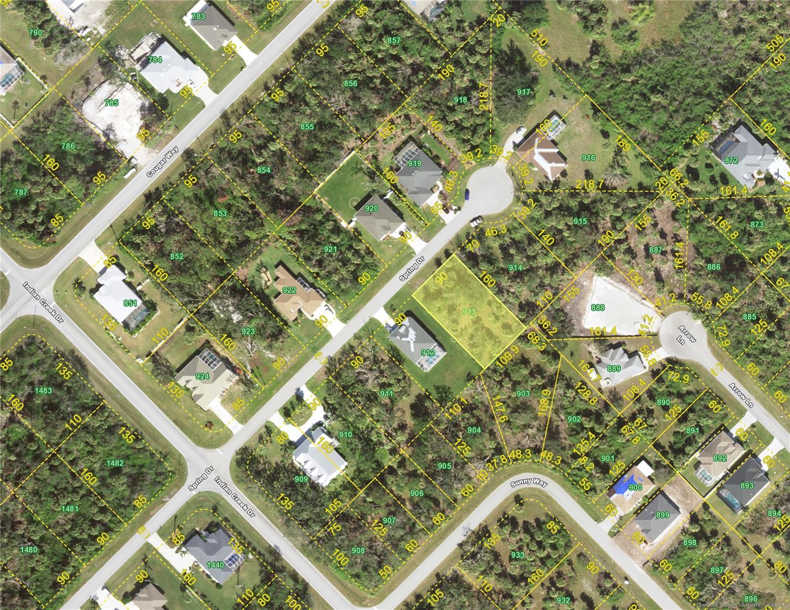 Welcome to 249 Spring Drive, an exceptional (0.33 acres) nestled in the desirable, Rotonda Heights in Florida. This beautifully situated parcel offers approximately 90 feet of frontage by 160 feet deep, providing ample space for your custom-built home, a spacious backyard, and even a private pool! Enjoy the peace of mind of a well-maintained neighborhood with a low HOA fee of just $10/month. With rear exposure facing north, this lot is ideal for enjoying natural light in the front of your home throughout the day, while keeping your backyard shaded and cool — perfect for relaxing outdoor spaces.