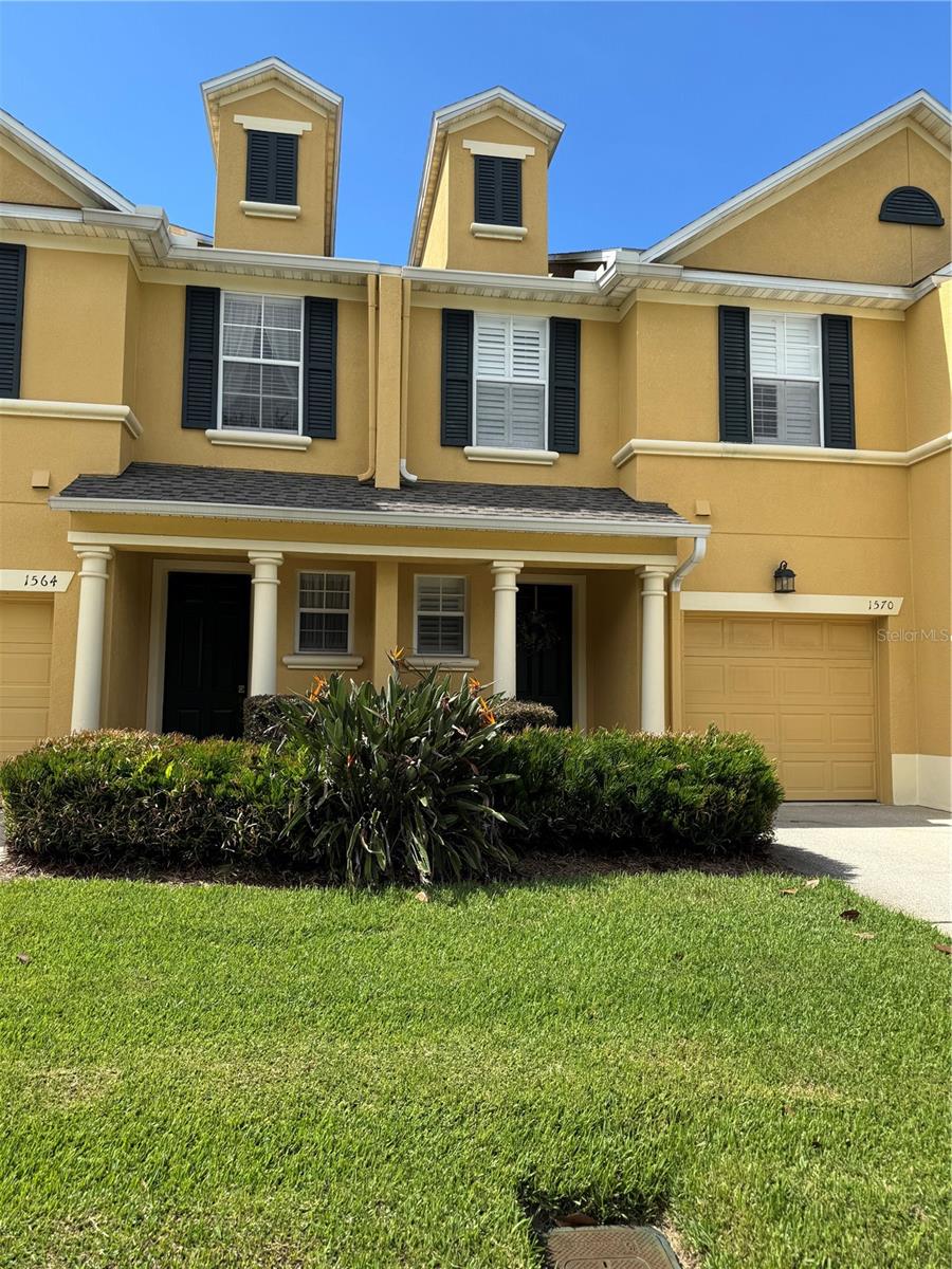 Welcome to one of Casselberry’s newest townhome communities, built in 2006. This 3 bedroom, 2.5 bath townhome with a one-car garage has been beautifully maintained and thoughtfully upgraded for comfort and style, Two screened-in lanais (first & second floor) with scenic views, extended paver patio, and no rear neighbors. Modern kitchen with 42” cabinets, crown molding, solid surface counters, stainless steel appliances, corner pantry with custom shelving, and breakfast bar seating. Spacious living with high ceilings, crown molding, and upgraded luxury vinyl flooring , Upstairs master suite with walk-in closet, dual sinks, walk-in shower, and linen closet. Laundry room upstairs with newer washer/dryer, Two additional bedrooms + full bathroom upstairs. Upgraded bamboo wood flooring on stairs and throughout second floor Plantation shutters on every window, ceiling fans in every room, and custom storage cabinets in master closet.
Plenty of guest parking across the unit and throughout the community. Dog park across the street from the property .