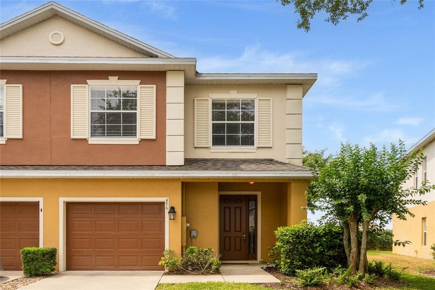 Experience resort-style living in this premier gated community the Towns of Westyn Bay * With maximum southern and western exposure, this end unit townhome offers abundant natural light with extra windows and 9' 4" ceilings on the main floor * Open-concept plan provides great natural light and flexible living space with all the living down - 18" ceramic tile throughout the foyer, kitchen, powder room and living areas * Spacious kitchen with honey oak cabinets, refrigerator, dishwasher, oven/range and microwave overlooking the great room * Three bedrooms upstairs with brand-new carpet throughout * Spacious primary bedroom is 16 x 12 with French door entry and ensuite bath with dual sink vanity, garden tub, step-in shower and walk-in closet * Two  guest bedrooms and bath * Utility closet with washer and dryer and large linen closet complete the upstairs * Enjoy two outdoor living areas: a welcoming front porch and covered rear patio * Single car garage * 
Well-maintained by the original owner it is move-in ready * One of Ocoee's most desirable, this gated community has mature landscaping * Townhouse residents enjoy their own community pool along with unparalleled amenities through the Master Community of Westyn Bay, including a second resort style pool, splash pad, soccer fields, tennis, pickleball, basketball and volleyball courts * Explore nature with community walking trails and the private covered dock on Lake Apopka * Maintenance-free living at its finest with the HOA managing exterior maintenance and roof care * An outstanding value, this townhome is ideally located across the street from a Publix shopping plaza containing Starbucks, Walgreens and other restaurants * Within close proximity to downtown Winter Garden, Winter Garden Village, the West Orange Trail and major highways including the 429, Turnpike and 408 *  HOA dues are approximately $320/month * Currently zoned for Prairie Lake Elementary, Lakeview Middle and Ocoee High School * Assumable Home Warranty for peace of mind *
