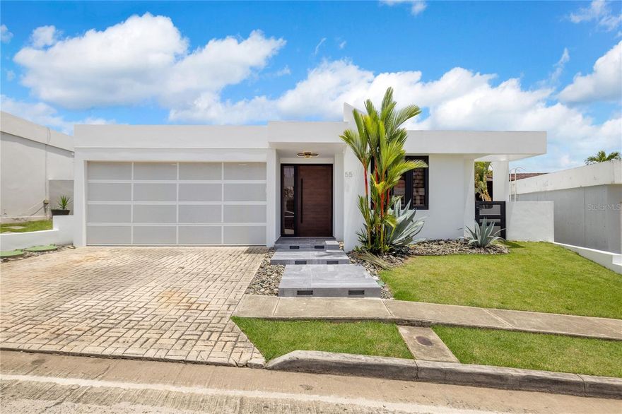 Welcome to La Villa de Torrimar in Guaynabo. Beautifully furnished home in an exclusive and private gated community. This one level tropical residence features 4 bedrooms, 3.5 bathrooms, and open-concept living and dining areas filled with natural light. Master bedroom with an en-suite bathroom and walking closet. A junior suite with an en -suite bathroom and a spacious closet . Two bedrooms share a full bathroom. The gourmet kitchen is fully equipped with stainless steel appliances and a dinette area. The heart of the home is a resort-style outdoor retreat boasting a stunning swimming pool, and a spectacular Gazebo. Ideal home for entertainment for family and friends. For your convenience this home offers Solar Panels and Tesla Batteries. Exclusively for La Villa de Torrimar residents enjoyment: 24/7 security, fitness room, activity room, beach tennis courts, basketball, tennis courts, volleyball courts and playground area. Conveniently located close to private schools, shopping centers and other places of interest.