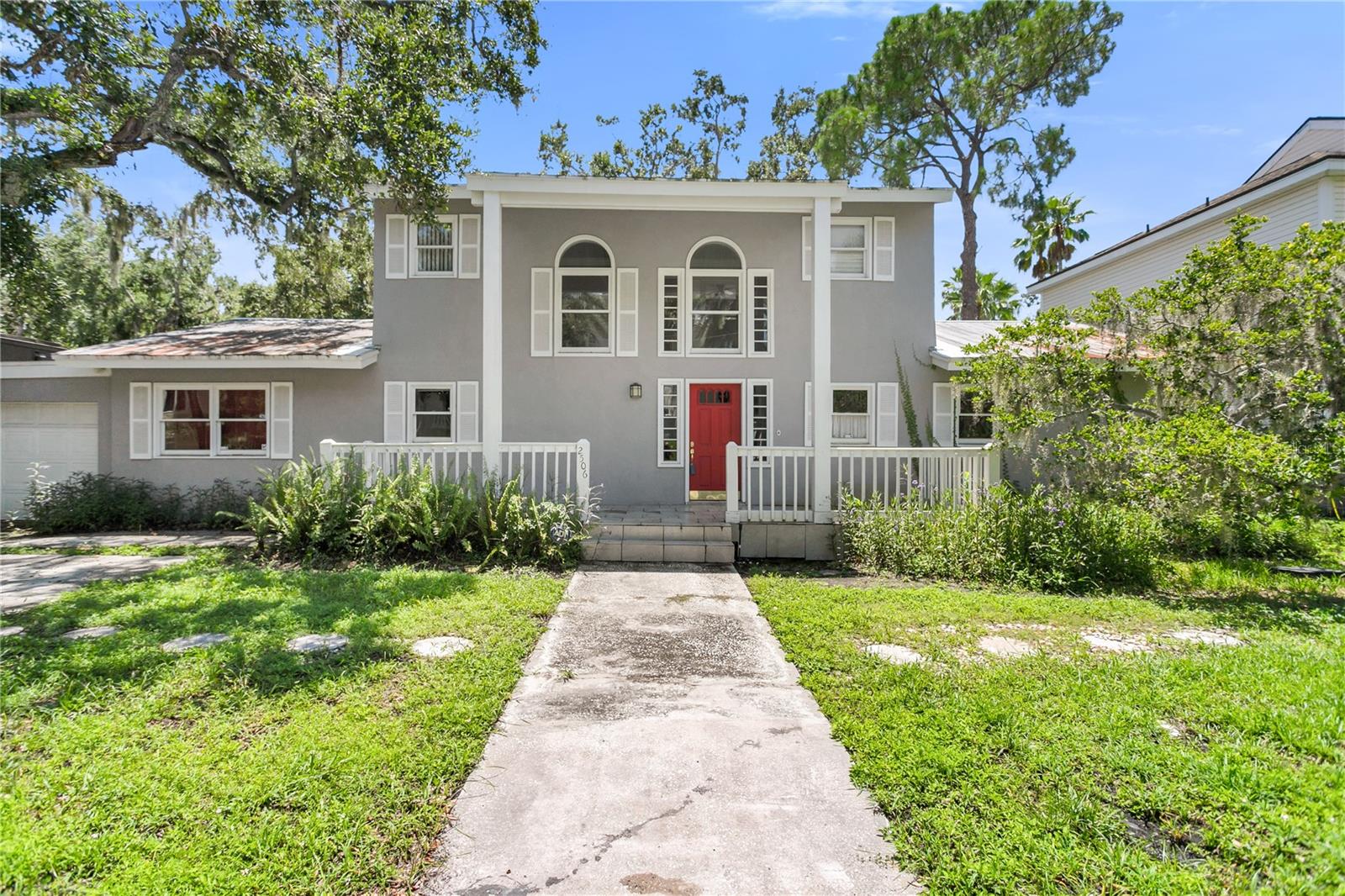 Located on a quiet dead-end street in one of South Tampa’s most desirable areas, this property offers endless potential—whether you’re ready to renovate or build new. The home sustained flooding during Hurricane Helene but was professionally remediated right away. The first floor currently has subflooring and partial drywall removal, giving you a clean slate for your vision.
The existing floor plan features the primary suite on the main level with a huge walk-in closet, an open living/dining area with a wood-burning fireplace, and a light-filled kitchen space. Upstairs are two oversized bedrooms with a shared bath. The true showstopper is the expansive screened lanai, accessible through 4 sets of French doors—perfect for seamless indoor-outdoor living/entertaining. A massive garage offers abundant storage or workshop space, making it ideal for hobbyists, extra vehicles, or gear.
Set on a 95’ x 83’ lot, this property has “great bones” and an unbeatable location near shopping, dining, and MacDill AFB. Whether you’re looking for a renovation project or the perfect site for your dream home, this is a rare find in South Tampa.