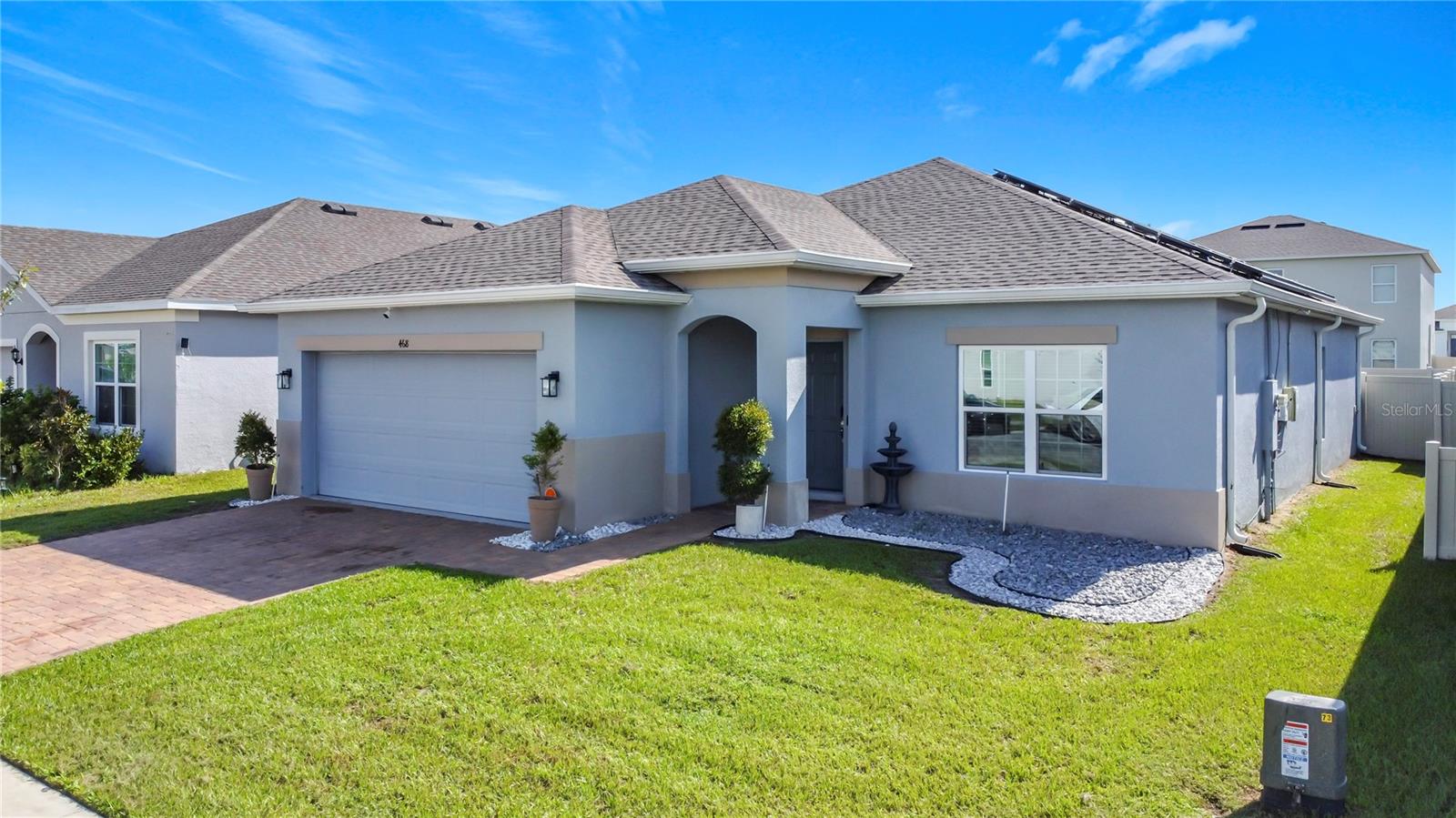 Welcome to this beautifully maintained 3-bedroom, 2 bathroom home located in the desirable Orchid Terrace Community, Just minutes from highway 27 and I-4 offering easy access to Orlando, theme parks, shopping and dining. Brand New roof installed April 2025, Solar panels for energy savings, Water softener system, screened in patio perfect for outdoor living, fully fenced yard for privacy and outdoor storage shed. The spacious bedrooms and finished bathrooms make this home move in ready. As part of Orchid Terrace, you will have access to a resort style community pool, playground and even a dog park for your furry friends. Don't miss the chance to make this stunning property your new address. Call today to schedule private showing. ******Seller Motivated***** Assumable Loan.