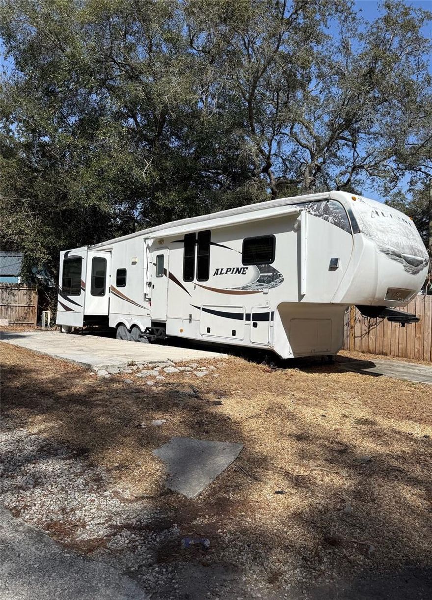 Spacious One bedroom with one bathroom 5th Recreational Vehicle on private lot. Tons of cabinet space, built-in furnishing, just bring your toothbrush! Patio slab is perfect for outdoor relaxation with an outside lounging area perfect for a barbecue. The park amenities include an Olympic-size swimming pool, shuffleboard courts, basketball, putt-putt golf, and much more! With a private owner on-site store for convenience grocery shopping and a restaurant inside with made to order breakfast, lunch and dinner. Conveniently located near Orlando's attractions, this property offers easy access to the 429 and 414 for a smooth commute. Your monthly rent covers water, sewer, trash pickup, and a virtual entry.