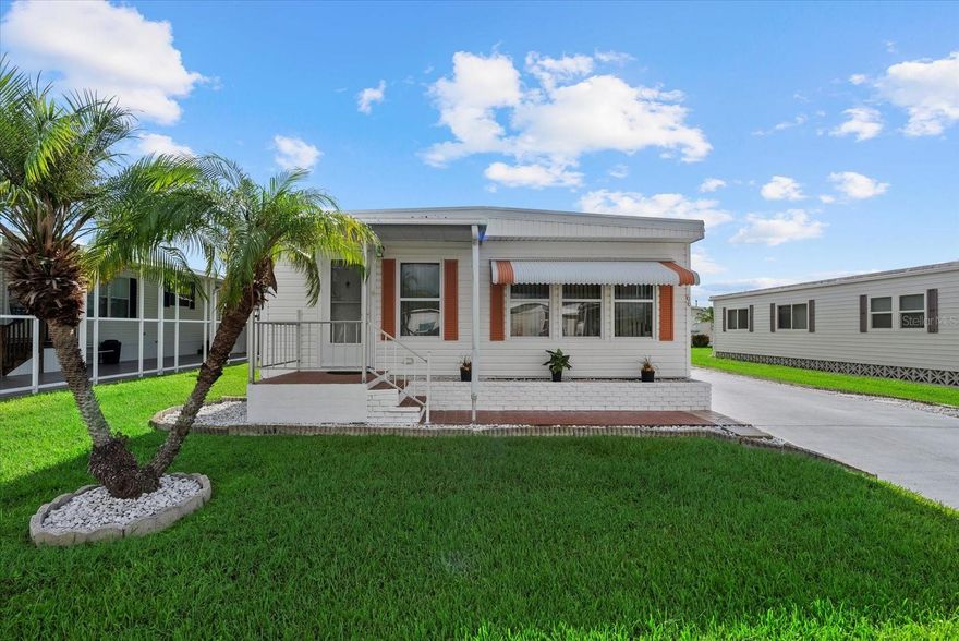 CUTE AS A BUTTON! Welcome to your new Florida retreat with this well cared for home with a tastefully stamped concrete driveway, that adds instant curb appeal. This charming residence in a 55+ community that is very well cared for and offers the perfect blend of comfort, convenience, and lifestyle. New HVAC in 2020, Newer water heater. The park is situated just minutes from shopping, dining, medical facilities, and the beautiful Gulf beaches, you’ll love the central location while still enjoying a peaceful neighborhood setting that has 24 hour security on site from volunteers who take shifts. All your neighbors will know your name! Very close-knit group who has a full calendar so you won't ever be bored. (Calendar sample attached) Inside, you’ll find a spacious living area filled with natural light, a functional kitchen with plenty of storage, and comfortable bedrooms designed for easy living. The layout provides both privacy and open gathering space, making it ideal for entertaining or simply relaxing at home. Step outside to enjoy the Florida sunshine on your private patio or take advantage of the community’s amenities, which may include clubhouse activities, a swimming pool, and social gatherings with friendly neighbors. Whether you’re looking for a full-time residence or a seasonal getaway, this home offers an affordable opportunity to embrace the Florida lifestyle.
Don’t miss your chance to own a piece of paradise. Schedule your showing today and see why so many choose to call this community home.