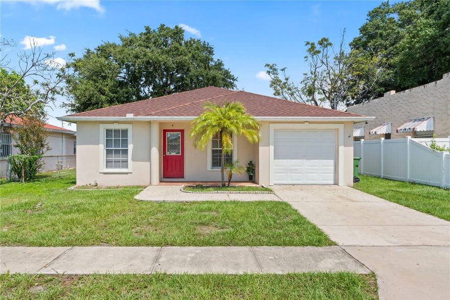 AMAZING opportunity to own this CHARMING 3 bed, 2 bath 1 car garage home in WEST TAMPA! As you enter the home you will notice, that the interior of the home has been FRESHLY PAINTED, and tons of NATURAL LIGHT. The kitchen has stainless steel appliances (new microwave and dishwasher) canned lighting, and sizeable pantry. The primary bedroom has a large WALK IN closet, ENSUITE bath with large shower, and double doors that open to the backyard. The other 2 bedrooms share a FULL BATH with shower. The large backyard is great for entertaining or letting the pets frolic. NEW ROOF, NEW A/C, and NEW WATER HEATER. NO CARPET- ceramic tile flooring flows seamlessly throughout the entire home. CONVENIENTLY LOCATED just minutes from Downtown Tampa, Tampa International Airport, International Mall and other retail shops, restaurants, and Raymond James Stadium! NO HOA. X flood zone! SHORT TERM OR LONG TERM RENTAL POTENTIAL!