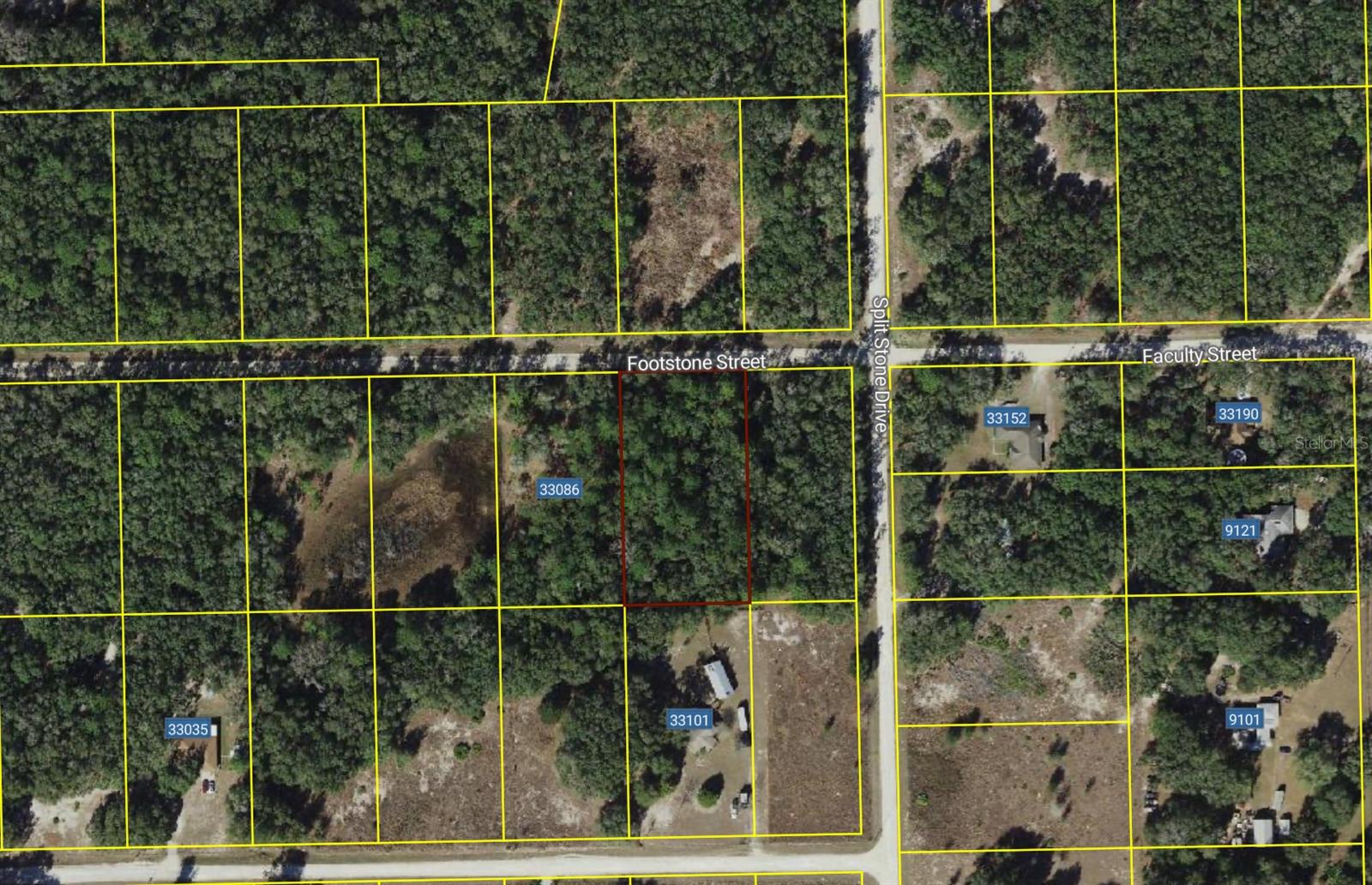Beautiful over 1 acre in Ridge Manor Estates. Country living and just a short drive to I75 and shopping. Nice homes in the area as well. No HOA, no time to build and only on site builds, no mobile homes. Clear a winding driveway and create your own paradise. The map indicates the street is Footstone, but the legal description has the address as stated on Faculty.
