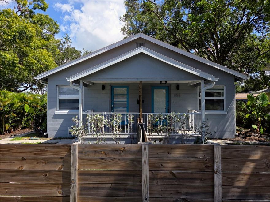 Charming Duplex Unit with welcoming front porch available for immediate Annual Lease. The property is located in the popular Crescent Lake neighborhood. Unit #857 is a beautiful duplex apartment featuring one bedroom and one bath with a bright open floorplan. Enjoy the beautifully renovated space with many lovely details in the open-concept layout connecting the living, dining, and kitchen areas. Stack washer and dryer in the unit for your convenience. Located just minutes from downtown St. Petersburg and the world famous Gulf beaches. Easy access to a variety of shopping, dining, and entertainment options. Perfect whether you're exploring the trendy arts scene, soaking up the sun on the sand, or enjoying the nightlife of Downtown St Pete. Application fee $65 per adult and $100 tenant processing fee. Rent includes grounds care, taxes and management. Tenant pays $125 monthly for water, sewer and trash and additional $45 month for renter's insurance and benefits package. Sorry no pets. One month security deposit.