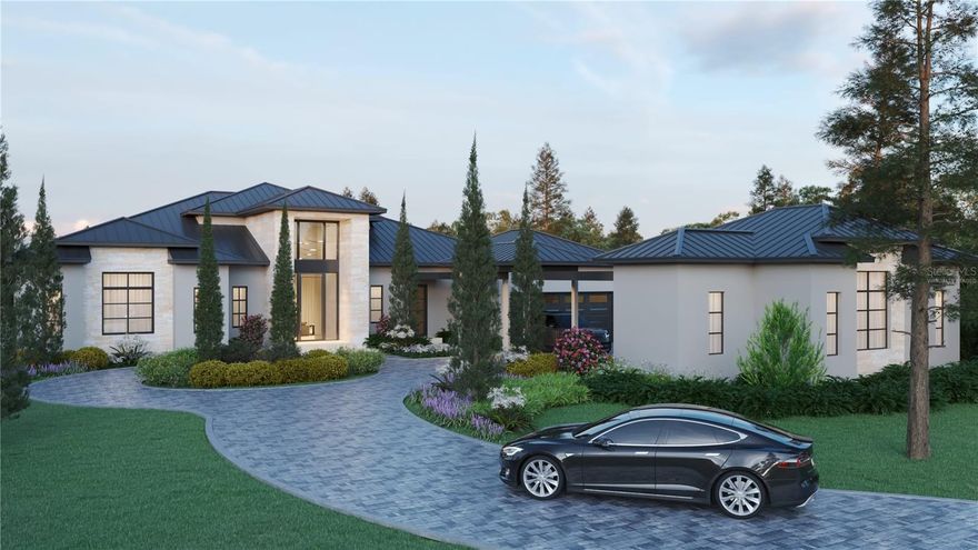 One or more photo(s) has been virtually staged. Under Construction. Offered as Fully-Furnished Leaseback. This single-story new construction by Bold Signature Homes is a deeply considered luxury residence where architecture, wellness, and lifestyle-driven design come together with quiet confidence, set within the rolling hills of Bella Collina.

A dramatic arrival sets the tone, with soaring 20-foot ceilings in both the foyer and main living space creating an immediate sense of scale and light. Continuous engineered hardwood flooring flows throughout the home, grounding the modern architecture with warmth and cohesion. The great room opens effortlessly to the outdoors, framed by expansive glass that invites the landscape in and creates a seamless connection to the lanai and pool beyond.

At the heart of the home, the kitchen is designed for both artistry and function - custom cabinetry, an oversized island, and refined finishes are complemented by a discreet butler’s pantry that allows entertaining to unfold with ease and elegance.

The outdoor living experience is immersive and refined. An oversized travertine-finished lanai with motorized screens extends the interior living space and is anchored by a fully equipped summer kitchen. Just beyond, a diamond-edge pool appears to merge with the horizon, with a subtly integrated spa that reveals itself only upon closer look. A sunken fire pit creates an intimate gathering space, while a private steam room opens directly to the pool area, delivering a true spa-inspired experience at home.

Designed with intention, this five-bedroom residence includes two purpose-driven lifestyle suites that elevate everyday living. One is curated as a private home theater, complete with a wet bar, ensuite bath, and walk-in closet - ideal for immersive entertainment or easily reimagined as a traditional guest suite. Another functions as a wellness-focused gym retreat, featuring its own wet bar, ensuite bath, sliders to the pool and lanai, and direct access to the steam room, creating a seamless indoor-outdoor wellness experience.

The primary suite is a sanctuary of privacy and calm, thoughtfully positioned for quiet retreat, while additional bedrooms provide comfort and discretion for family and guests. Every space reflects a balance of form, function, and flexibility - designed to adapt to the lifestyle of its owner.

Crowned by a sleek metal roof, the home’s exterior architecture reinforces both durability and modern elegance. Built with uncompromising craftsmanship, this residence embodies Bold Signature Homes’ signature approach to refined, livable luxury.

Bella Collina is a private, gated community celebrated for its rolling hills, breathtaking views, and exceptional amenities, including a Sir Nick Faldo–designed championship golf course, a world-class clubhouse, spa and fitness facilities, dining venues, tennis and pickleball courts, and a vibrant calendar of social events - all just minutes from Montverde Academy and within easy reach of Orlando’s attractions.

Experience elevated living in Bella Collina. Contact us today for details and to learn more about this exceptional new construction opportunity. The Developer will defer the $40,000 Sports Membership deposit. This home is available as a fully-furnished leaseback, offering a flexible option for qualified buyers.