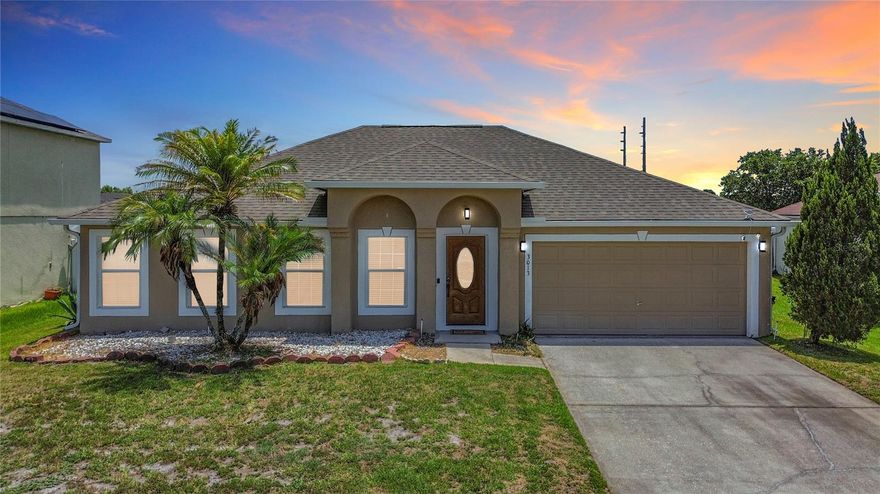 Welcome to this beautifully maintained single-family home, where comfort, style, and thoughtful upgrades come together in a spacious 4-bedroom, 2-bath layout spanning 2,148 square feet. Designed with both everyday living and family gatherings in mind, this inviting residence features an open floor plan with soaring vaulted ceilings, creating a bright and airy feel throughout the main living areas and primary suite. The home offers an ideal blend of elegance and functionality, with a formal living and dining room combination, a generous family room, and a charming dinette area perfect for casual meals, homework time, or morning coffee with the family. At the heart of the home is a beautifully appointed chef’s kitchen, featuring granite countertops, a double-sided sink, a pantry closet, upgraded cabinetry, and abundant storage and prep space to make cooking and entertaining effortless. Ceramic tile flooring throughout adds both sophistication and easy maintenance. The guest bathroom has been recently remodeled, offering updated style for family and visitors alike. Additional valuable upgrades include a newer roof installed in 2022, new gutters, and a brand-new fence that enhances both privacy and outdoor enjoyment, all complemented by the added privacy of having no rear neighbors.

For added convenience and peace of mind, the home is equipped with solar-powered front and back door cameras, a Ring doorbell, and a car battery charger in the garage. Every detail has been carefully considered to support a modern, comfortable lifestyle.

Perfectly situated just outside the excitement of Orlando, this home offers the best of both worlds—peaceful living with easy access to top-rated local conveniences. Within less than 15 minutes, you’ll find schools, grocery stores, dining, essential services, outdoor recreation, and major highways that connect you to all that Central Florida has to offer.