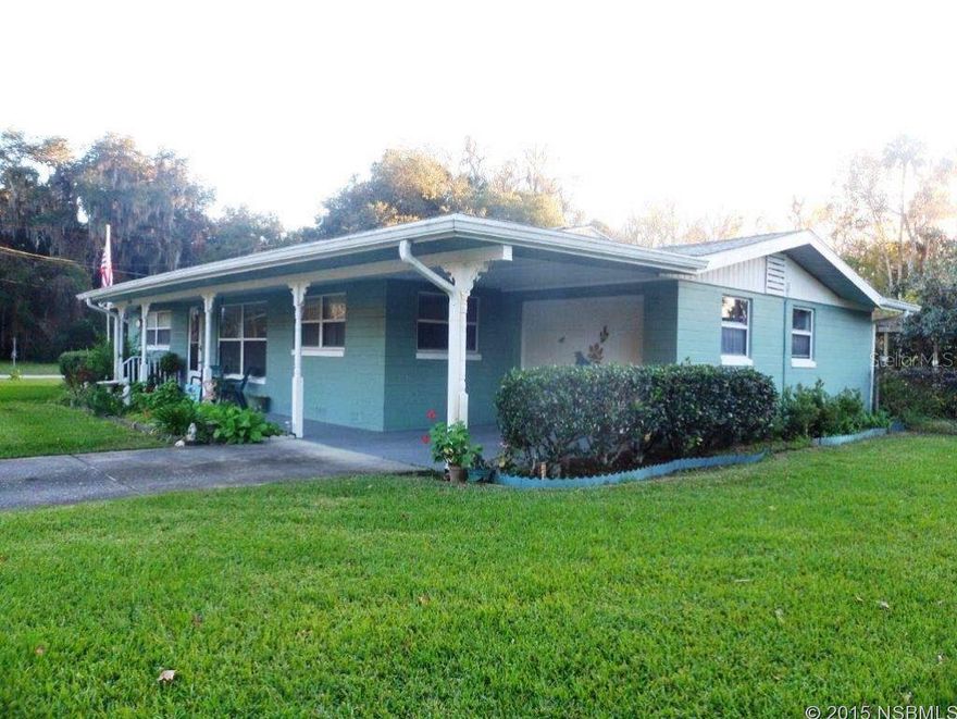 Country charm close to everything! Possibilities galore with this well maintained 3BR/2BA block home on 8/10 acre convenient to shops & restaurants. Situated on 4 sub-dividable lots, just off SR 44, this home has an attached 1 car garage & a huge detached 2 car garage plus a separate storage/workshop. It used to be a thriving citrus farm! Corner lot bordered by 3 streets offers lots of options and potential. Upgrades to the home include wood floors, newer windows, roof and A/C, updated kitchen & baths, lots of porches & outdoor garden areas to enjoy the Florida lifestyle! See sellers disclosure for more details. ;Water: City