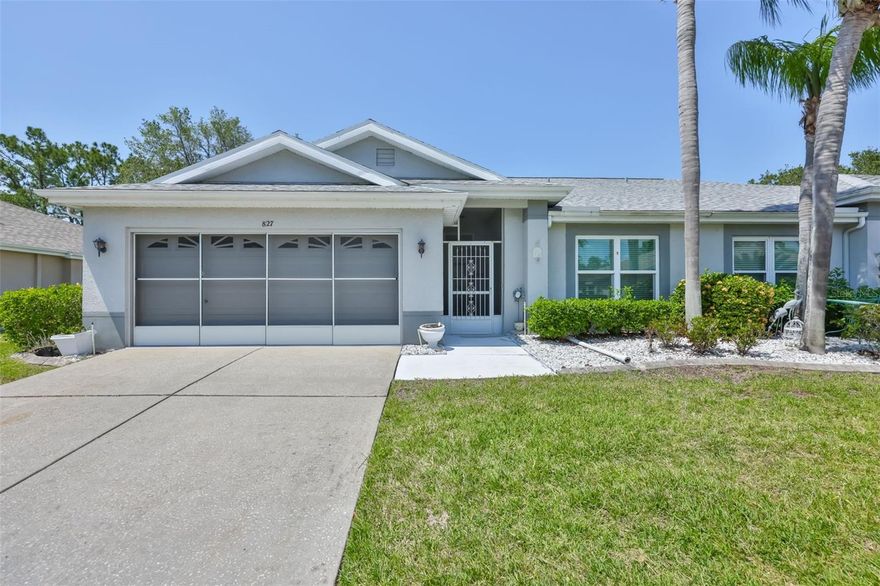 Step into this beautifully updated and meticulously maintained Cornell model offering comfort, style, and flexibility in every space. From the moment you arrive, the decorative glass front door welcomes you into a bright and open great room floor plan featuring vaulted ceilings, a solar tube, and ceiling fans that create a light-filled and inviting living and dining area.

The remodeled kitchen is both functional and attractive, featuring stone countertops, a glass tile backsplash, newer stainless steel appliances, a garbage disposal, large pantry storage, and a built-in desk area. The lower kitchen cabinets include convenient slide-out shelves for easy access and organization. A unique kitchen door leads to a private outdoor patio walkway, perfect for grilling or relaxing in a peaceful rear setting.

The spacious primary suite offers comfort and style with a walk-in closet, dual sinks, and a beautifully updated stone-look tile shower. The guest bedroom and bathroom are equally well-appointed, featuring modern finishes and a walk-in shower that complements the home’s overall updated design.

Enjoy additional living space in the enclosed Florida room with an oversized picture window overlooking the private backyard, offering endless possibilities for use as a sitting area, office, or hobby space. The home features luxury vinyl flooring throughout the main areas and bathrooms, with carpet in the bedrooms and lanai for added comfort.

Significant updates provide peace of mind, including a new roof (October 2025), HVAC system (June 2023), new windows (2019), updated electrical panel, replumbed system, remodeled kitchen and bathrooms, and a hot water heater (2012). The garage is enhanced with a top panel featuring decorative windows, a garage entry door with window, and sliding screen doors, allowing you to open the space for fresh air and natural light.

Additional highlights include a water softener, upgraded fixtures, and thoughtful details throughout. The home is offered turnkey furnished or unfurnished to suit your needs.

Located in the highly sought-after Kings Point community, residents enjoy resort-style living with access to multiple clubhouses, indoor and outdoor pools, fitness centers, tennis and pickleball courts, golf, social clubs, and endless activities. Golf cart accessibility makes it easy to reach shopping, dining, medical facilities, and everything you need within the community and surrounding area. This is maintenance-free living at its best, allowing you to enjoy an active and social Florida lifestyle.

Exterior painting is scheduled for the first part of June 2026, adding even more value to this exceptional property. This home combines thoughtful upgrades, functional design, and a private setting, ready for you to move in and enjoy.