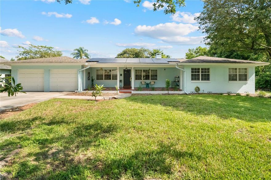 Stunning Mid-Century Modern Home in Prime Winter Park Location – Solar Powered, Pool, No HOA
Beautifully maintained Mid-Century Modern raised-ranch home located in one of Winter Park’s most desirable neighborhoods, just a 3-minute walk to Mead Botanical Garden and minutes from Park Avenue, shopping, dining, and top-rated schools.
This move-in ready home features original hardwood floors, a brick fireplace, and an open-concept living and dining area leading to a light-filled Florida Room with terrazzo flooring. Recent upgrades include a complete electrical rewire, brand-new A/C system with new ductwork, and all new appliances for modern comfort and efficiency.
The private bedroom wing includes 3 bedrooms and 2 updated baths, including a spacious primary suite with upgraded en-suite bathroom. Walls of windows along the back of the home offer abundant natural light and overlook the oversized backyard with a sparkling saltwater pool—ideal for entertaining or relaxation.
Additional features include:
• Solar power for low utility costs
• No HOA
• Covered carport (perfect for extra vehicles, golf cart, or boat)
• Bonus workshop/art studio
• Third full bathroom located in the garage for poolside convenience
Prime location just moments from Mead Botanical Garden’s 47 acres of nature trails, butterfly garden, and outdoor amphitheater, with easy access to Park Avenue, Rollins College, museums, restaurants, and major Orlando attractions.
A rare opportunity to own an authentic Mid-Century Modern home in the heart of Winter Park with resort-style living and modern upgrades.