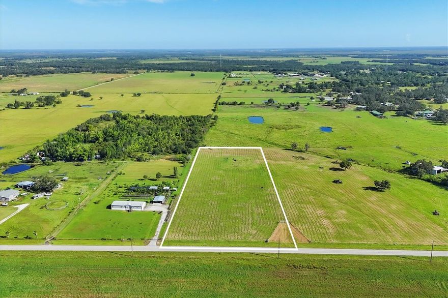Come see this ideal, 5 acre homesite with room for the home of your dreams!  This property allows for additional barns and outbuildings and will welcome your horses and cattle! This nice property is pastureland and is outside of the floodzone.  No deed restrictions here! Agriculture uses are allowed also. There is an additional, adjoining 5 acres if your desire is to own more acreage and expand your space or create a family compound. Together, the properties provide an opportunity for country lvving and a place for your livestock and pets. This lovely property is located just a few driving miles from Sarasota, University Parkway or Lakewood Ranch. It is also one mile east of the new Soleta Golf Glub on Singletary Road. Convenient to the charming and historic town of Myakka City and is just  1.5 miles to the nearest fire department at the East Manatee Fire Department Station 11. Don't miss this opportunity to own this slice of country paradise and build your future here in this charming and highly sought after area! This parcel is being subdivided from a larger parcel.