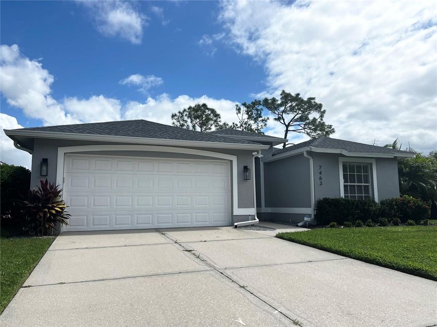 This beautiful single family home located in the heart of Sarasota is ready for an annual tenant. The home contains two bedrooms, and two bathrooms. The primary bedroom has an attached bathroom with a walk in closet, whilst the guest bedroom has a built in closet. The kitchen is beautifully modeled, with stainless steel appliances throughout. The home has a two car garage, with shelving. A laundry room contains both a washer and a dryer. A screened in lanai is present with a fantastic non-fenced backyard area It is located in the beautiful community of Stonebridge, and has a lovely community pool. Pets are allowed with a weight limit and fee. Call today as this property will not last long!