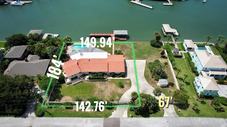 **LOCATED AT THE MOUTH OF THE CANAL NEXT TO DIAMONDHEAD AND THE INTRACOASTAL. COME BUILD YOUR DREAM HOME OR EVEN A DUPLEX SINCE THIS PROPERTY IS ZONED MULTIFAMILY!! LOVELY CEMENT SEAWALL IN PLACE. THE LOT IS SURROUNDED BY A CEMENT WALL AND IS GATED. THE EXISTING HOME IS VERY LIVABLE BUT THE PROPERTY IS PRICED AS A LOT SALE. OWNER IS RETAINING 67 FEET ON THE EAST SIDE MAKING THIS LOT 142.76 X 183.97 X 149.94 X 184. IF THE HOME REMAINS, THE GARAGE WOULD NEED TO FACE EAST CIRCLE Perfect location for popping in your golfcart and heading to the beach or Canal street. Lots of restaurants and shopping within walking distance. Very private yet close to everything!! THE PROPERTY IS ZONED MULTIFAMILY SO GREAT OPPORTUNITY FOR A DEVELOPER INVESTMENT OR BUILD YOUR DREAM ESTATE. OWNER IS IN PROCESS OF SPLITTING OFF 67 FEET ON THE EAST SIDE.; Cleared: No ;Water: City
