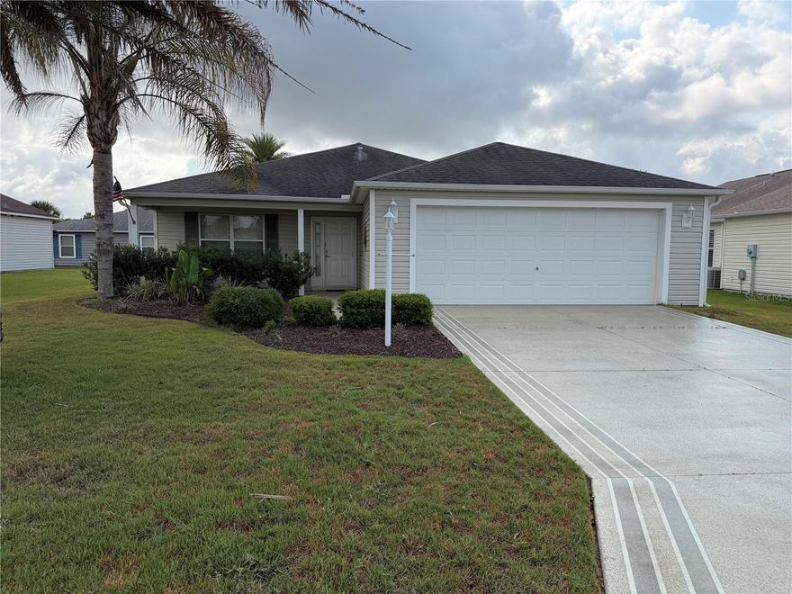 ~~SELLER MOTIVATED~~ OVERSIZED 2-CAR GARAGE with room for a GOLF CART~~ VILLAGE OF SANIBEL~~
Welcome to this beautifully maintained Pearl Model located in the highly desirable Village of Sanibel. Offering 2 bedrooms & 2 bathrooms, this home features an open and inviting floor plan designed for comfortable Florida living.
The spacious enclosed lanai showcases vinyl windows and epoxy-coated flooring, creating the perfect space to relax and enjoy for year-round living. Inside, you’ll find durable luxury vinyl plank flooring throughout, with vinyl flooring in the kitchen and bathrooms for easy maintenance. The kitchen is highlighted by granite countertops, offering both style and functionality.
The primary suite features a generously sized closet with ample storage space, and a spacious primary bathroom vanity. Nicely appointed laundry room includes a washer and dryer for added convenience. One of the standout features of this home is the oversized 2-car garage with additional space for a golf cart, along with epoxy-coated garage floors, driveway, and sidewalk for a clean and a polished look.
Conveniently located just minutes from the Sanibel Adult Pool and Mail Center, residents also enjoy easy access to nearby recreation and pool centers, including Gilchrist Pool Center and Bradenton Recreation Center. Centrally positioned between Lake Sumter Landing Market Square and Brownwood Paddock Square, you’ll love the easy golf cart access to shopping, dining, entertainment, and nightly live music.
