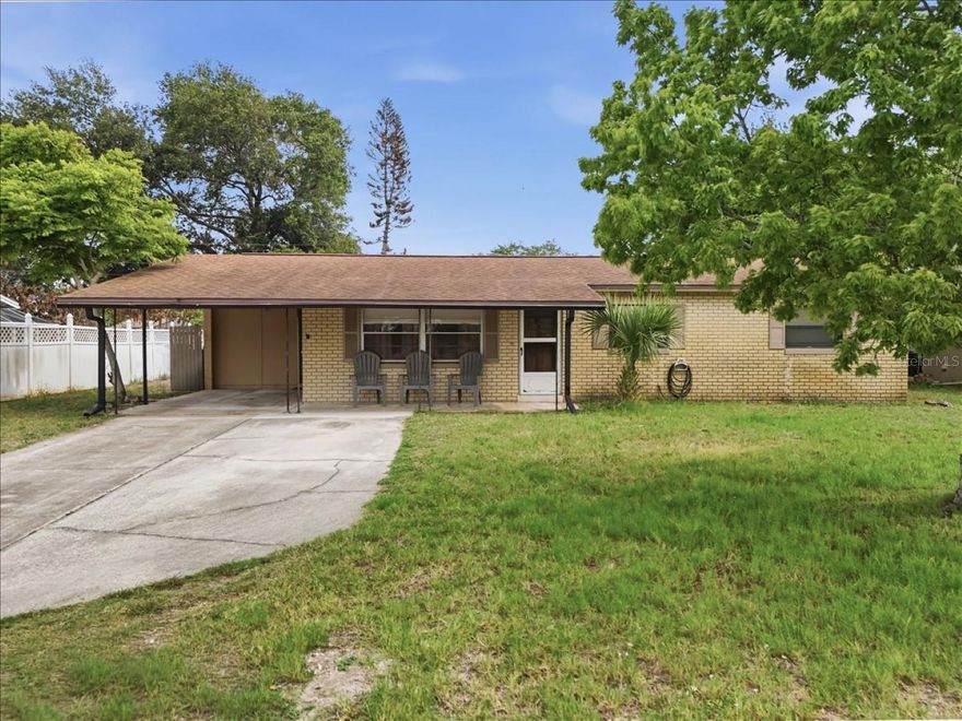 Great Starter or Retirement Home! Central location in Titusville with quick access to main roads through town. This home has 3bdrms, 2 full baths. Home has a big back porch - with windows for all seasons, and a big yard with a shed. AC replaced in 2025 and roof approx 11+/- years old. Gas water heater adds efficiency.