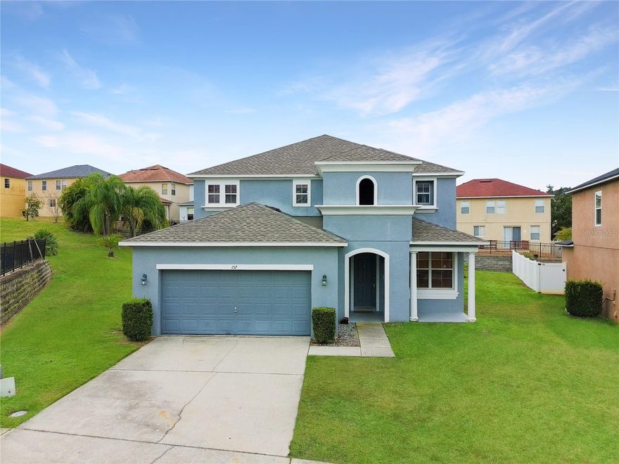 Available for rent and fully furnished, this spacious 5-bedroom, 3.5-bath home offers a bright, open floor plan ideal for comfortable living and entertaining. The main living areas feature wood-look flooring, crown molding, recessed lighting, and multiple gathering spaces, including a large upstairs loft/media room. The well-appointed kitchen includes granite countertops, stainless steel appliances, ample cabinetry, and a large island overlooking the family room. Bedrooms are generously sized and thoughtfully furnished, including themed guest rooms perfect for family or visitors. The primary suite serves as a private retreat with an en-suite bath featuring dual granite vanities, a soaking tub, and a separate walk-in shower. Sliding glass doors lead to a private, screen-enclosed pool and patio—perfect for enjoying Florida living year-round. Additional features include a dedicated laundry room, 2-car garage, and solar panels for enhanced energy efficiency and lower utility costs. Move-in ready and turnkey, this home offers space, comfort, and convenience in one exceptional rental.

3D Virtual Tour available, Private in-person tours require Pre-Screening.