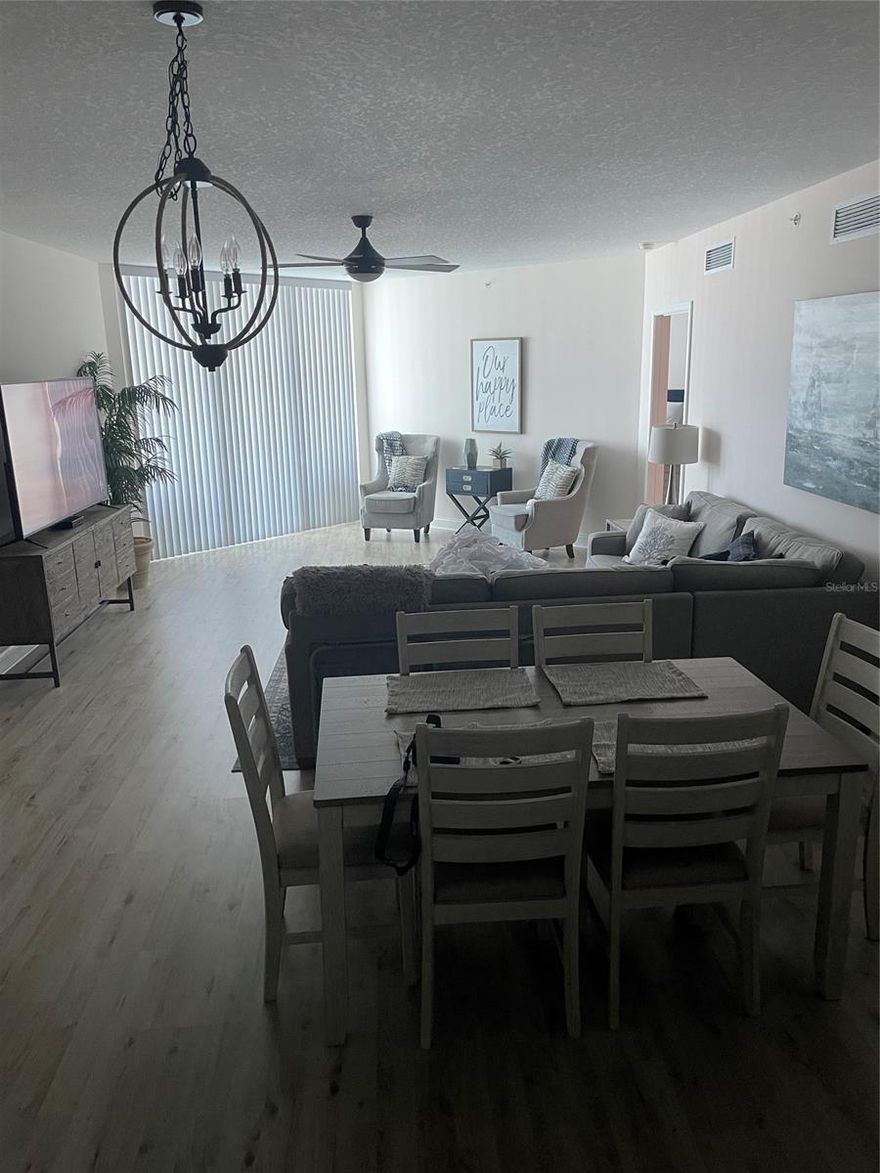 Luxury waterfront condominium at its finest! Located on the 22nd floor with breathtaking views of both the Halifax River and peek a boo of the Atlantic Ocean. Relax ~ Unwind and ENJOY all that Marina Grande has to offer: Movie NIghts, Billards, Ballroom accommodations, state of the art Fitness sparkling waterfront swimming pools and even whirlpool spas. This open floor plan is spacious and have soaring ceilings at 9' tall! Beautifully staged with a Modern Coastal Design throughout the entire condo to include two bedrooms, and two bath . Turn Key and Move In ready just bring your Flip Flops. ;Water: City