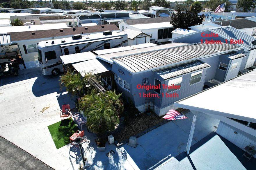 Welcome to DEER CREEK RV GOLF & COUNTRY CLUB!  It’s the perfect time to purchase your new BEACHY FLORIDA GETAWAY!  Whether you are looking for a sunny place to winter or a full-time residency, this TURNKEY UNIQUE one-bedroom, one bath bungalow is perfect!  From the moment you step into the stick-built Florida Room, you can feel the relaxing Florida vibes! This BEACHY BUNGALOW features luxury vinyl flooring, plantation shutters, freshly painted, tiled shower, tiled Florida Room with fireplace, comfy furniture & the most charming décor in the Osprey Point Community is all yours to enjoy! Relax in the hot tub, or under the pergola with plenty of space for entertaining with family & friends.  Sip your morning coffee on the front patio while listening to the sounds of the water feature. Yet, there's more! The stick- built COZY CASITA is complete with a full bathroom, shower & trundle bed perfect for guests! Storage area with workshop is attached for storing all your pool toys & golf clubs!  Great location just minutes from the Osprey Point Community Clubhouse, Pool & Shuffleboard Courts!  If you love RESORT style living, this is the place for you! Deer Creek Community also has a MAIN CLUBHOUSE offering a variety of social events throughout the year such as Karaoke, Trivia, Cardio Drumming, Line Dancing, Crafts, Swing Dancing & more!  Soak up the sun at Deer Creek’s MAIN pool, cabana & hot tub area! Try water volleyball, pickleball, tennis, shuffleboard or pool aerobics!  Love golfing? Check out Deer Creek’s 18 Hole Executive Golf Course Leagues & shopping at Pro Shop! The Tiki Bar is a great place to meet new friends with occasional live bands & music! The Greenside Grill is perfect for onsite dining!  Deer Creek is centrally located in Davenport just 20 minutes from Disney & all the attractions that families enjoy! Hop on your golf cart & ride to many restaurants & shops nearby. Bealls, Marshalls, Target & Star Bucks are in Posner Park less than a mile away! A new Publix is opening just across the street!  Call today to view this HIDDEN GEM in sunny Florida! Just 1.5 hours to each COAST! Looking for a slice of paradise?  Let us show you Deer Creek today!