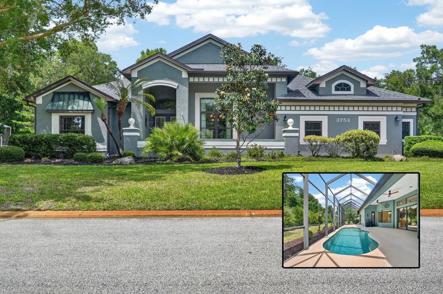 Set inside one of Ormond Beach’s premier communities, 3753 Mayo Circle is a beautifully crafted custom residence offering an elevated blend of luxury, comfort, and resort-style living within the prestigious Halifax Plantation golf community. Designed with both elegance and functionality in mind, this exceptional pool home showcases quality craftsmanship, extensive upgrades, and thoughtfully curated living spaces throughout.

From the moment you enter, the home makes a lasting impression with soaring coffered ceilings, custom architectural details, art niches, elegant millwork, and expansive windows that fill the interior with natural light. Every detail was selected to create a warm yet sophisticated atmosphere ideal for both everyday living and upscale entertaining.

At the center of the home, the gourmet kitchen was designed to impress. Stunning 42-inch cherry cabinetry is paired with granite countertops and premium KitchenAid stainless steel appliances, including built-in wall ovens and microwave. A gas cooktop with exterior gas tank added in 2019, oversized walk-in pantry, dedicated coffee station, and separate butler’s serving area create a kitchen experience that feels both luxurious and highly functional, perfect for entertaining on any scale.

Privately positioned, the owner’s suite serves as a true retreat with generous proportions and a spa-inspired en suite bath featuring dual vanities, a spacious walk-in shower, and a jetted soaking tub designed for relaxation and comfort. The guest accommodations are equally impressive, with two guest suites offering private en suite baths, including one with direct access to the pool area for an added touch of convenience and privacy. An additional oversized fourth bedroom offers incredible flexibility and can easily function as a private office, den, media room, or guest retreat depending on your lifestyle needs.

Designed to embrace Florida’s signature indoor-outdoor lifestyle, oversized sliding glass doors open to an expansive screened lanai and sparkling pool surrounded by peaceful outdoor living spaces. Updated lanai fans enhance year-round comfort, creating the perfect setting for entertaining guests or unwinding in total privacy.

Extensively maintained and thoughtfully upgraded, the home offers exceptional peace of mind with new carpeting added throughout select bedrooms, dining room, and office between 2020 and 2025, custom front windows installed between 2020–2023, new dishwasher and roof completed in 2021, exterior painting and garage cabinetry upgrades in 2022, Culligan Aqua-Cleer water system added in 2023, Generac generator and LeafFilter gutter protection installed in 2024, a new A/C unit in 2025, along with a recently installed A.O. Smith water heater and new well pump in 2026.

Residents of Halifax Plantation enjoy access to championship golf, tennis, fitness amenities, clubhouse dining, scenic walking areas, and a vibrant community atmosphere, all conveniently located just minutes from beaches, shopping, dining, and I-95.

3753 Mayo Circle offers the rare opportunity to experience luxury living, exceptional privacy, and timeless design in one of Ormond Beach’s most sought-after communities.