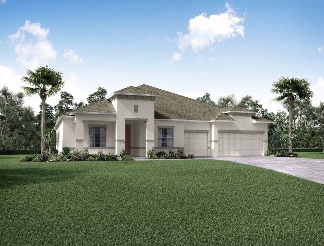 Under Construction. Thoughtfully crafted for modern living, the Livorno blends comfort, space, and style into a seamless single-story design. Located on a corner lot in the Pine Ridge Community, this exceptional residence features 11-foot ceilings throughout, 8-foot interior doors, and a charming covered front porch with an 8-foot full-lite glass front door—setting the tone for the open and elegant design inside.
As you enter the foyer, you're greeted by a sense of openness and thoughtful layout. Just off the entry, you'll find a den with double French doors, ideal for a home office or creative retreat, alongside a formal dining room—perfect for gatherings or everyday meals.
At the heart of the home is a stunning gourmet kitchen, complete with a large center island, quartz countertops, and a sunny breakfast nook. A full line of stainless steel appliances includes a wall oven, cooktop, and an ENERGY STAR® certified French door refrigerator. The kitchen flows effortlessly into the expansive great room, where two sets of triple sliding glass doors open to the covered lanai—ideal for entertaining or relaxing outdoors.
Upgraded EVP flooring runs throughout the main living areas, while plush carpet adds warmth to all four bedrooms.
The primary bedroom offers a private retreat, complete with two walk-in closets and a well-appointed en suite bath featuring an oversized walk-in tile shower, separate soaking tub, dual quartz-topped vanities, and enhanced lighting for a bright, polished finish.
Bedrooms 2, 3, and 4 are generously sized and served by two additional full bathrooms, providing comfort and flexibility for family and guests. Additional LED flush-mount lighting in the great room, dining area, and primary bedroom enhances the ambiance throughout.
Set on an oversized, professionally landscaped lot with irrigation, this home also features a side-facing 3-car garage with a built-in workshop—perfect for storage, hobbies, or extra workspace.
Smart home features include a Ring® Video Doorbell, Smart Thermostat, Deako® Smart Switches, and a Keyless Entry Door Lock, combining convenience, energy efficiency, and peace of mind. A full builder warranty is also included.
Schedule your private showing today and experience firsthand how the Livorno makes everyday living feel extraordinary.