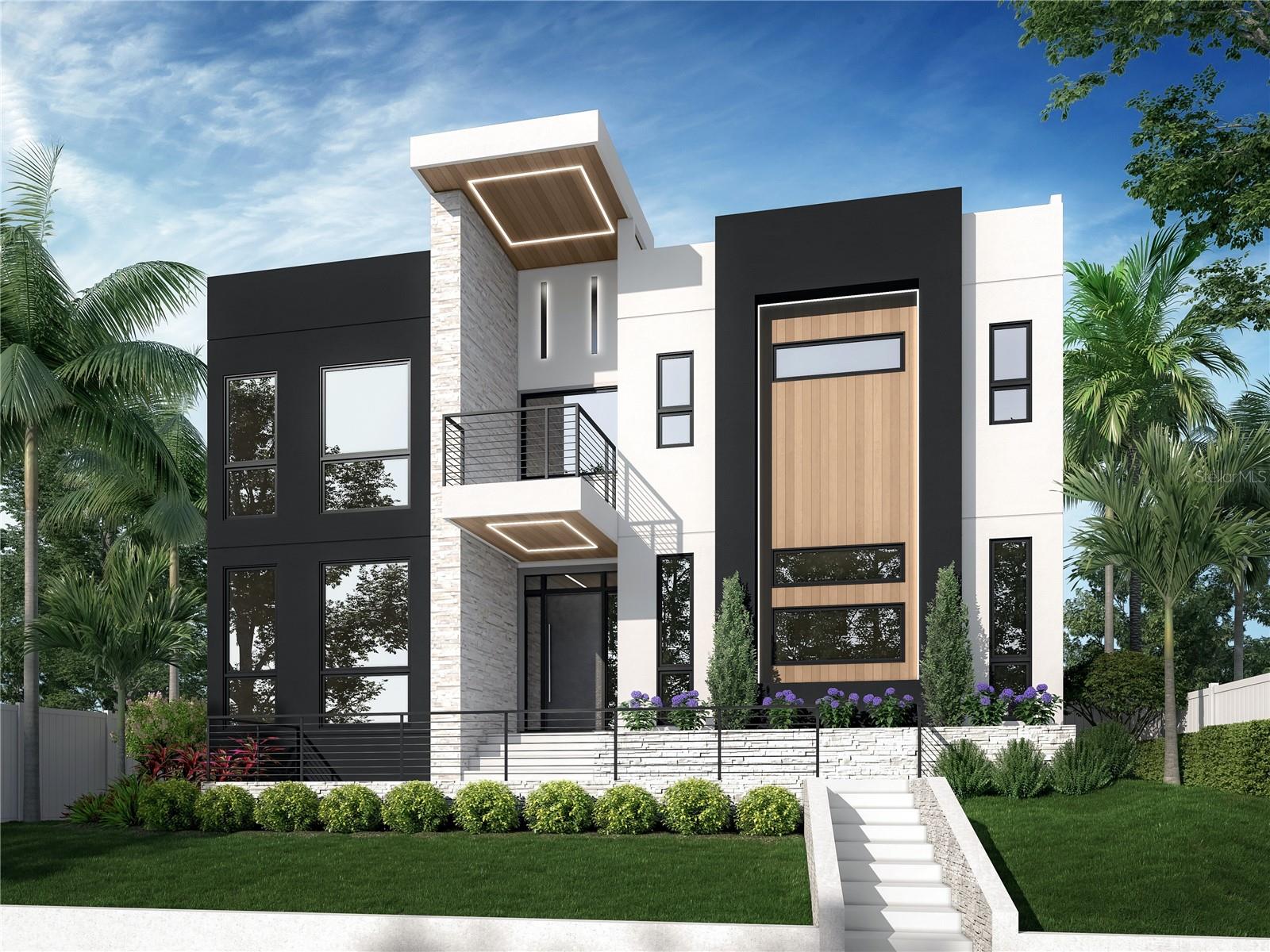 Under Construction. Discover the unparalleled opportunity awaiting you in Ridgewood Park, where a new construction luxury estate beckons. Meticulously crafted by renowned builder GILK, this modern-contemporary masterpiece embodies both elegance and functionality. Designed to perfection, this custom-built residence maximizes the expansive 8,000+ sq ft homesite. Boasting 5 bedrooms and 4 baths spread across 4,100+ sq. ft. of living space, this home offers the epitome of luxury living. Upon entry, guests are greeted by striking architectural features, including a floating staircase and a stunning 3-sided fireplace. Flooded with natural light from floor-to-ceiling windows and sliding glass doors, the living and dining areas seamlessly flow into a sleek, two-toned kitchen complete with a built-in wine cellar and custom pantry. The kitchen is outfitted with top-of-the-line stainless steel appliances and ample storage space. A convenient ensuite bedroom is located on the first floor, while the primary suite and three additional bedrooms reside upstairs. The Primary Ensuite is a true oasis, boasting tongue and groove wood panel accents, a spacious walk-in closet, and a lavish bathroom featuring a wet room with a soaking tub, shower heads, dual vanities, and a makeup station. Step outside to enjoy breathtaking views of the Hillsborough River from the front balcony, or entertain guests on the oversized balcony overlooking the pool and patio area. The property also features a rear garage accommodating two cars and beautifully landscaped gardens at the front of the home. Conveniently situated steps from the Tampa Riverwalk, near Armature Works, Downtown Tampa, The Straz Center For Performing Arts, Raymond James Stadium, and other iconic Tampa destinations, this one-of-a-kind masterpiece offers the pinnacle of modern living in a vibrant urban setting. Schedule your private tour today and envision the lifestyle of luxury awaiting you in this exquisite home.