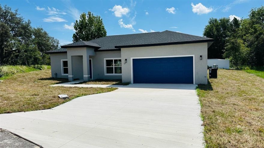 New Home for Sale in Ocala – The Ultimate in Comfort and Location! This stunning Ocala home offers an exceptional living experience, combining modern design, convenience, and an unbeatable location.This property is a true gem with immense long-term appreciation potential. Whether you’re looking for a family home or a solid investment, this home has it all! With 3 generously spacious bedrooms and 2 modern and stylish bathrooms, this home offers the perfect space for relaxation and comfort. The master suite is a true retreat, with a large walk-in closet for all your storage needs. Step outside to your charming covered terrace, offering the ideal space to relax while enjoying the views of your landscaped garden. The kitchen is a chef’s dream, with sleek cabinetry, luxurious quartz countertops, and top-of-the-line appliances already included. The design creates a warm and inviting atmosphere for preparing meals and gathering with the family. As a bonus from the seller, you will enjoy a fully equipped laundry room, making daily tasks more efficient and hassle-free. The water-resistant vinyl flooring is both practical and stylish, offering a modern appeal and ensuring easy maintenance and long durability. The spacious 2-car garage and automatic gate provide added security and convenience for your family. This home is strategically located in one of the most desirable areas of Ocala, offering tranquility and proximity to the city's main amenities and points of interest. The home is just 10 minutes from Highway I-75, providing easy access for travel and commuting to other cities. Ocala National Forest, famous for its trails and outdoor activities, is just 20 minutes away, ideal for those who enjoy enjoying nature. You will find several supermarkets, such as Walmart and Publix, within a 5-minute radius, as well as great restaurants and cafes nearby to please all tastes. Additionally, the proximity to high-quality schools and other local amenities make this location even more attractive, ensuring convenience in everyday life and long-term appreciation. With Ocala’s great growth potential, this home represents an excellent investment opportunity. Don’t miss out on this rare opportunity to own a new, high-quality home in Ocala! Schedule your viewing today and see for yourself why this home is the perfect place to call your own.