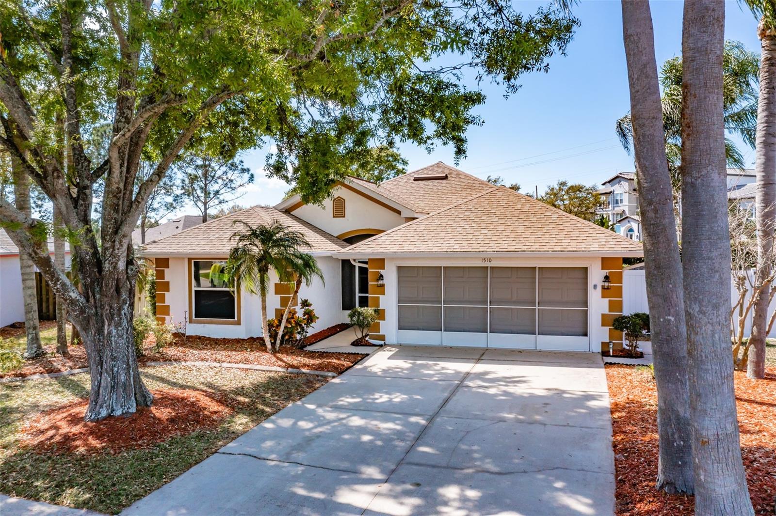 Floridian Home Style! This beautifully maintained 3-bedroom, 2.5-bathroom, 2-car garage pool home offers the perfect blend of comfort, and convenience. This home delivers peace of mind with extensive upgrades: impact hurricane doors and windows, new AC system (12/2024), water softener (4/2023), water heater tank (4/2023), pool solar panels (1/2024), and pool/deck resurfacing (11/2023).
Situated on just over a quarter-acre lot in the highly desirable community of The Villages at Cypress Creek, this residence is packed with desirable features. Inside, you’ll find tile floors throughout, vaulted ceilings, a formal dining room, a kitchen nook, and plenty of storage. The split-bedroom floor plan offers privacy with the Owner’s Suite positioned at the back of the home. The suite includes a walk-in closet, double vanity, walk-in shower, private toilet room, and direct access to the back patio and pool area. Two additional bedrooms share a full bathroom at the front of the home. A conveniently located half bath by the pool adds extra functionality for outdoor entertaining.
The outdoor living space is a true Florida retreat, featuring a large in-ground pool under a screened lanai, a fully fenced backyard, mature landscaping, and a sprinkler system. The home uses county water and sewer, but also includes a well for irrigation and pool refills. Additional highlights include an exterior storage room and a screened back patio perfect for enjoying year-round.
Location is everything, and this home delivers. Conveniently located between Tampa and Sarasota, you’ll enjoy easy access to Tampa Bay marinas and parks (15 minutes), Tampa International Airport (40 minutes), and nearby schools and Community College South Shore.
The Villages at Cypress Creek offers a Championship Golf Course, 640-acre Nature Preserve, and annual community events that foster a vibrant neighborhood atmosphere. With low HOA fees, no CDD, and no flood zone, this property offers both value and peace of mind.
An unbeatable mix of comfort, upgrades, and location—act now before it’s gone!