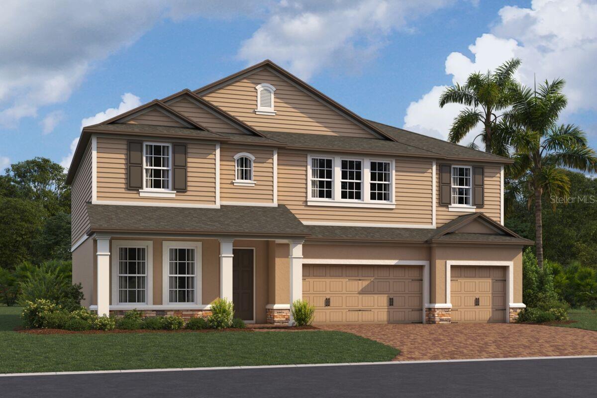 Under Construction. Welcome home to 720 Pointe Emerson Boulevard in Apopka! This gorgeous new construction home features 5 bedrooms, 4 bathrooms, a formal dining room, a 12' x 10' lanai, a spacious second-floor loft, and so much more. An impressive foyer leads you into the home and is the focal area to meet and greet your guests to bring them inside. A formal dining room with pass through an elegant stairway take you towards the heart of the home. As you enter the main living area, you'll be stunned by the grand, open-concept space that encompasses the great room and massive kitchen, with its expansive windows and natural light. The large kitchen will leave you breathless, as it has plenty of storage with a pantry, banks of cabinetry, a huge kitchen island, 42-inch cabinets, and it also has panoramic views of the great room and backyard. A first-floor guest suite and full bath are available for guests to the home. The second floor offers a large loft, which is perfect for movie night or game day. Three secondary bedrooms, a second bathroom, and the owner’s suite complete the second floor. The owner’s retreat even features rear facing windows! Come see what makes 720 Pointe Emerson Boulevard so special.