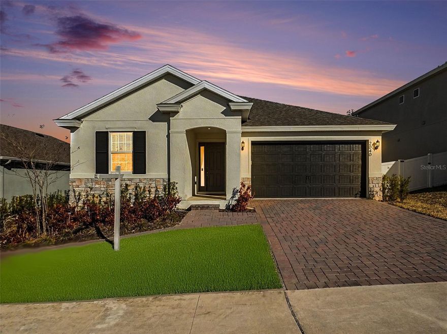 Is there a 3-bed single-family home in Minneola with modern finishes, move-in readiness, and no lot premium? Yes—and it’s ready for you now at 2040 Keystone Pass Blvd.

Built in 2024, this 3-bedroom, 2-bathroom home offers 1,830 square feet of stylish living space on a generously sized 8,891 sq ft lot in the Villages at Minneola Hills Phase 3. Skip the build timeline and extra fees—this 2024 home is currently vacant and move-in ready. Seller is offering closing cost assistance, making it a standout option for first-time buyers or those relocating to the area.

Inside, the open-concept layout features an upgraded kitchen with marble countertops, wood cabinetry, double wall ovens, a walk-in pantry, and stainless steel appliances. The large island overlooks the dining and living area, ideal for entertaining. High ceilings, recessed lighting, and wood-look tile throughout the main areas give a clean, contemporary feel.

The primary suite includes a spacious en suite bath and large walk-in closet. Two additional bedrooms offer flexibility for guests or a home office. The 2-car garage spans 605 sq ft, and the finished covered back patio extends your living space with peaceful views and no rear neighbors.

Additional highlights: • Central electric AC and forced air heat
• Brick, stucco, and block construction
• Finished front porch and back lanai
• Built with energy-efficient features
• No pool to maintain
• Walkable to Grassy Lake Elementary
• Zoned for East Ridge Middle and Lake Minneola High

Conveniently located just minutes from US-27, Publix, Minneola Athletic Complex, and the new Turnpike on-ramp, this Minneola location blends natural surroundings with commuter convenience.


---

You are now fully accurate, compliant, and protected.