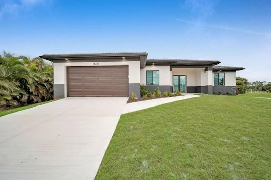 Priced to Sell! Beautiful new construction corner home in desirable Burnt Store Lakes. This 3-bedroom, 2-bath residence plus bonus room/office is thoughtfully designed for comfort, efficiency, and strength. Elevated construction, impact-resistant windows, and a smart HVAC system keep insurance and energy costs low. Enjoy bright open living spaces with water views and modern finishes throughout. The community offers a private kayak launch, park, playground, and picnic pavilion, while nearby Burnt Store Marina features a golf course, restaurants, fitness center, and deep-water access. With pickleball, tennis, and a vibrant social scene, this home delivers the best of the Southwest Florida lifestyle—modern, resilient, and move-in ready!