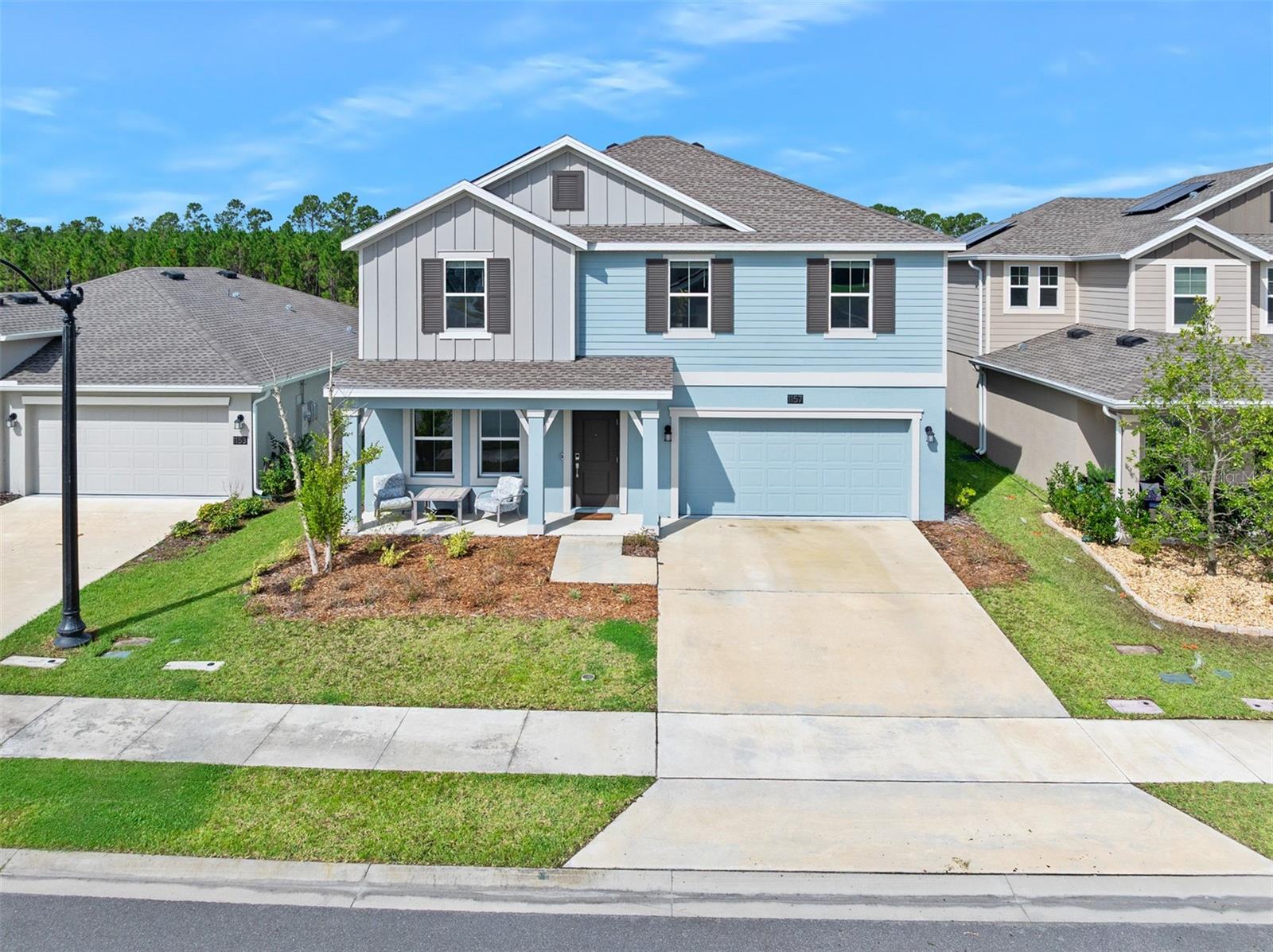 Welcome to this beautiful two-story single-family home, built in 2023, offering 2,564 square feet of well-designed living space with 4 bedrooms and 2.5 bathrooms—perfect for both everyday living and entertaining. Step inside to an inviting open-concept main floor, where the kitchen features a center island and flows seamlessly into a spacious dining area and family room. Whether you're hosting guests or enjoying a quiet evening in, this layout offers comfort and flexibility. Upstairs, you'll find all four bedrooms, including a generously sized owner's suite with a walk-in closet and dual vanities. A loft area provides additional living space, perfect for movie nights, game nights, or reading retreats. The laundry room is conveniently located upstairs, central to all bedrooms for easy access and efficiency. Whether you're starting your day with coffee or winding down with a good book, this thoughtfully designed home has space for every moment.