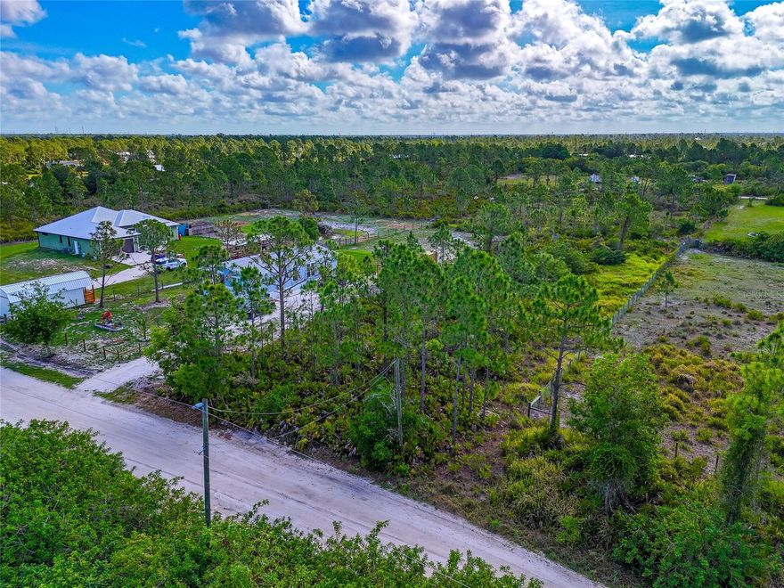 Escape the restrictions and enjoy true Florida country living with NO HOA or deed restrictions on this prime Punta Gorda property located in the desirable Charlotte County Ranchettes. This agricultural-zoned property allows you to bring your chickens, pigs, cows, horses, bee hives, and more while embracing a lifestyle connected to nature and wide-open spaces. Build your dream barndominium, manufactured home, custom site-built home, detached garage, workshop, barn, or additional outbuildings with the freedom to create the lifestyle you want. Located in Flood Zone X, typically not requiring flood insurance, this property has experienced many Florida storms without flooding. Just 10 minutes from multiple public boat ramps, enjoy quick access to some of the best boating, backwater adventures, and world-class tarpon fishing anywhere in Southwest Florida. Babcock Ranch Preserve and surrounding nature areas are also only minutes away, offering hiking, wildlife, and outdoor recreation nearby. Conveniently positioned near I-75 for easy travel, the property is approximately 15 minutes to downtown Punta Gorda’s restaurants, shopping, and waterfront attractions, 5–10 minutes to grocery stores, and about 20 minutes to Sunseeker Resort for golf, dining, entertainment, and relaxation. We also have the local contacts and connections to help make your building process easy, affordable, and streamlined.