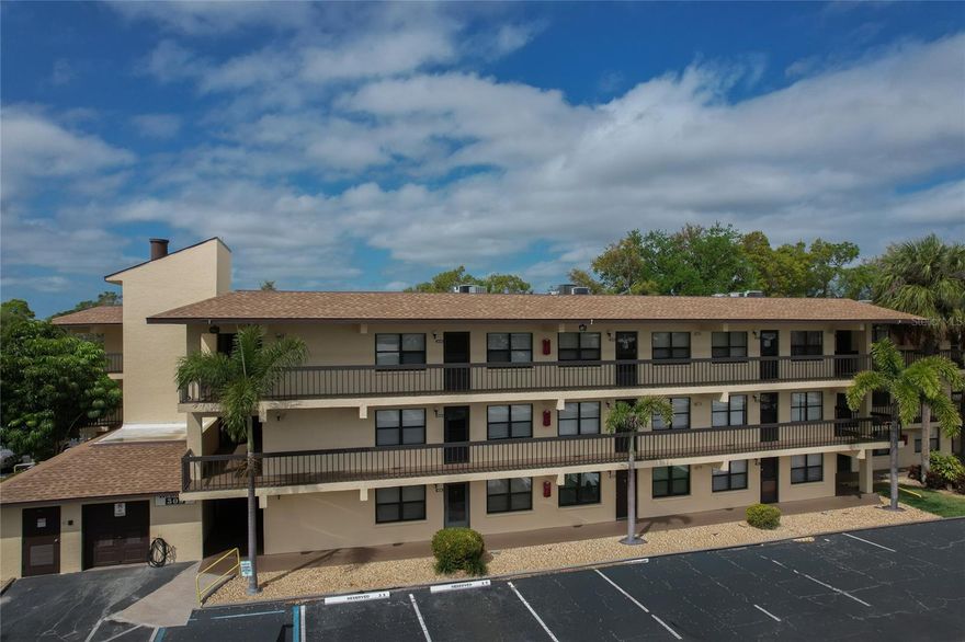 Welcome to affordable, maintenance-free living in the active 55+ community of DeSoto Square Condominiums in Bradenton. This move-in ready 2-bedroom, 1.5-bath second-floor condo offers comfort, convenience, and exceptional value—ideal for year-round living or a seasonal Florida retreat.

Step inside to a bright and functional layout featuring vinyl flooring in the kitchen and dining area for easy maintenance, with comfortable carpet in the living room and bedrooms. The kitchen offers ample cabinetry and workspace, flowing seamlessly into the dining and living areas—perfect for everyday living or hosting guests.

Enjoy peaceful, park-like views from your private screened lanai, complete with privacy shades and a roll-down blind—an ideal space for morning coffee or relaxing at the end of the day. The spacious primary bedroom provides a comfortable retreat, while the second bedroom is perfect for guests, hobbies, or a home office.

Convenience is key with assigned covered parking, nearby elevator access, and close proximity to the community laundry facilities.

Residents of DeSoto Square enjoy a welcoming, well-maintained gated community with amenities including a pool, clubhouse, and beautifully landscaped grounds with scenic ponds and walking paths. The monthly condo fee includes cable, internet, water, sewer, trash, exterior maintenance, on-site management, and more—making for truly low-maintenance living.

Ideally located near shopping, dining, and medical facilities, and just a short drive to the Gulf beaches, this condo offers the perfect blend of affordability, location, and lifestyle.

Don’t miss your opportunity to own in this desirable 55+ Bradenton community—schedule your private showing today!