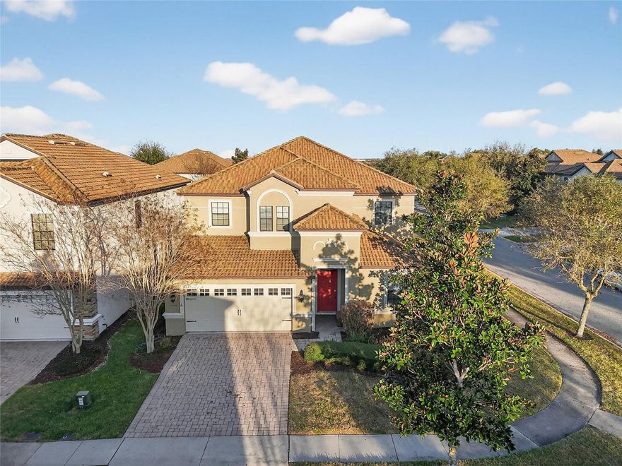 Experience resort-style living in this beautifully maintained 7-bedroom pool home located in the highly sought-after Retreat at Champions Gate community just minutes from Walt Disney World. Ideally situated off I-4, this property is perfect as a vacation home, short-term rental, or investment opportunity. Champions Gate offers incredible resort-style amenities including the luxurious Oasis Club featuring a resort pool with lazy river and splash pad, fitness center, tiki bar, theater room, restaurant, and more. The home can be placed with your preferred vacation rental management company to generate rental income when not in personal use. All furniture, appliances, and décor valued at approximately $60,000 are included in the sale price. A brand-new pool heater and automation system were installed in February 2023. Conveniently located near major highways, International Drive, outlet shopping, dining, and Orlando International Airport.