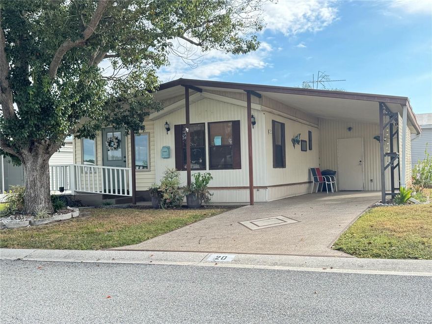 Welcome home to this beautifully maintained park model located in the desirable American Condominium Park community of Zephyrhills. Just across the street from all park amenities!  This inviting Two-bedroom, one-bath home combines comfort, style and functionality in a peaceful setting.  Step inside to find a modern kitchen with updated appliances, plenty of cabinetry, and a convenient layout that flows seamlessly into th e bright dining area - perfect for everyday meals or entertaining.  The separate living room offers a cozy retreat for relaxing or enjoying time with friends.  The master bedroom accommodates a king-size bed, while the second bedroom is currently set up as a home office, providing flexibility for work or guests.  Out back, enjoy the lovely landscaped patio, an oasis ideal for morning coffee, or simply soaking up the Florida sunshine.American Condominium Park is a 55+ gated community with heated pool, clubhouse, exercise room, sauna, hot tub, tennis/pickleball courts, horse shoe pits, shuffleboard, and many more amenities.  A friendly active community with dances, dinners, and entertainment.  Perfect for full time affordable living and cost effective for snow birds.  No rent as you own the land.  Reasonable monthly fee that maintains the common elements and amenities for your use.  The shed is plumbed for a washer and has extra storage for a workshop!  Call for an appointment!