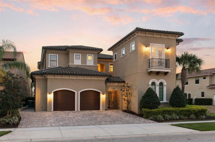 Price reduced for quick sale! This magical vacation / investment estate home HAS IT ALL! 8 bedrooms, first and second floor master suites, high-end custom furnishings, professionally decorated, arcade & game room, two themed bunk rooms (one for princesses and another for jedi masters!), movie theater, large open floor plan, outdoor kitchen, expansive pool and pool deck with a gorgeous and highly desirable WEST-FACING GOLF AND WATER VIEW! The gourmet kitchen is equipped with two ovens, two microwaves, two dishwashers and two fridge/freezers! The property is sold fully furnished with an active Reunion Resort club membership and a book of future rental business in place! Over $200,000 in recent upgrades and theming!