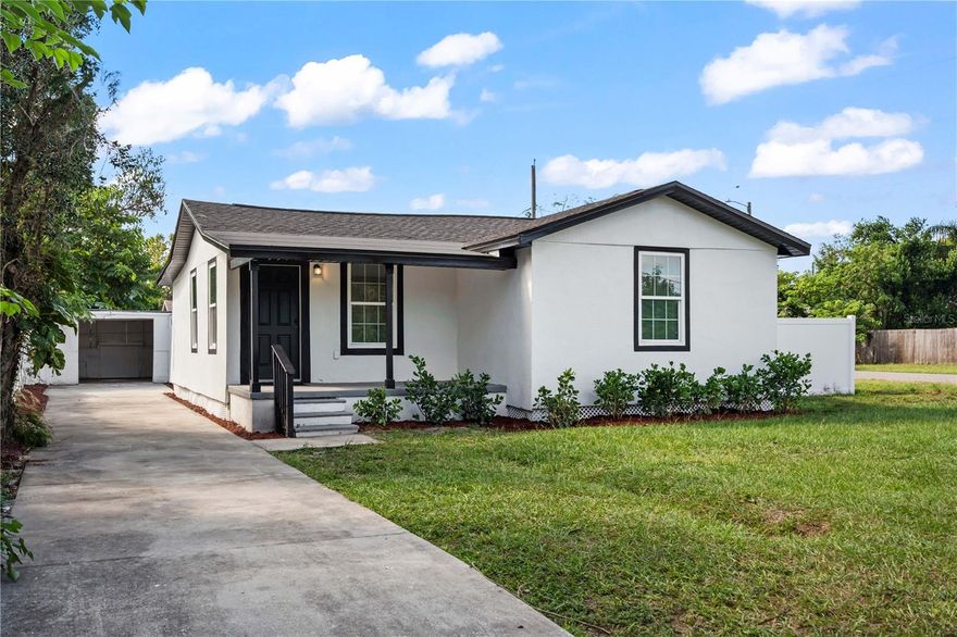Under contract-accepting backup offers. **Renovated Tampa Overlook Standout on an Oversized Corner Lot**
Beautifully updated with 3 bedrooms and 2 FULL bathrooms. Less than 2 miles from USF campus and 10 minutes to Busch Gardens. Fully renovated kitchen with quartz countertops, quartz slab backsplash, and brand new cabinetry. This kitchen even has a pull-out trash drawer built into the cabinets. Brand new stainless steel appliances. Every system has been updated. New plumbing, new electrical, new AC system with new duct work, new roof, TANKLESS WATER HEATER, AND hurricane rated impact windows for peace of mind. Interior laundry is an added bonus!
The covered front porch welcomes you inside to an open floor plan with natural light from many angles. There is a detached COVERED PARKING garage adding convenience and extra storage. Outside, the white vinyl fenced backyard has plenty of room for pets to run.
This home offers easy access to major highways and local entertainment. It would make a great maintenance free rental for investors. This is the best 3/2 you will find in this price point.