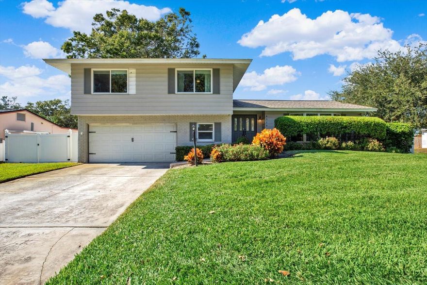 Welcome to this spacious 4-bedroom, 3-bathroom home in Seminole’s highly sought-after Whispering Pines Neighborhood! Nestled on a large corner lot on a low traffic cul-de-sac, this beautifully landscaped property features an inviting front entrance and impressive curb appeal. Step inside to a split-level open floor plan with an UPDATED KITCHEN, bright living and dining areas, and a cozy lower-level family room with a wood-burning fireplace perfect for gatherings. The 1st level also includes a full bath and convenient interior laundry room! Upstairs, you’ll find 4 generous bedrooms with ample closet space. The oversized garage with NEW EPOXY FLOORING provides plenty of room for vehicles and storage. Enjoy your private backyard oasis featuring a BEAUTIFUL PEBBLETEC SALTWATER POOL, spacious patio, and large yard ideal for entertaining. Located in a NON-FLOOD ZONE, close to award-winning Gulf beaches, top-rated schools, parks, shopping, and dining. Don’t miss your chance to call this Whispering Pines gem home—schedule your private showing today!