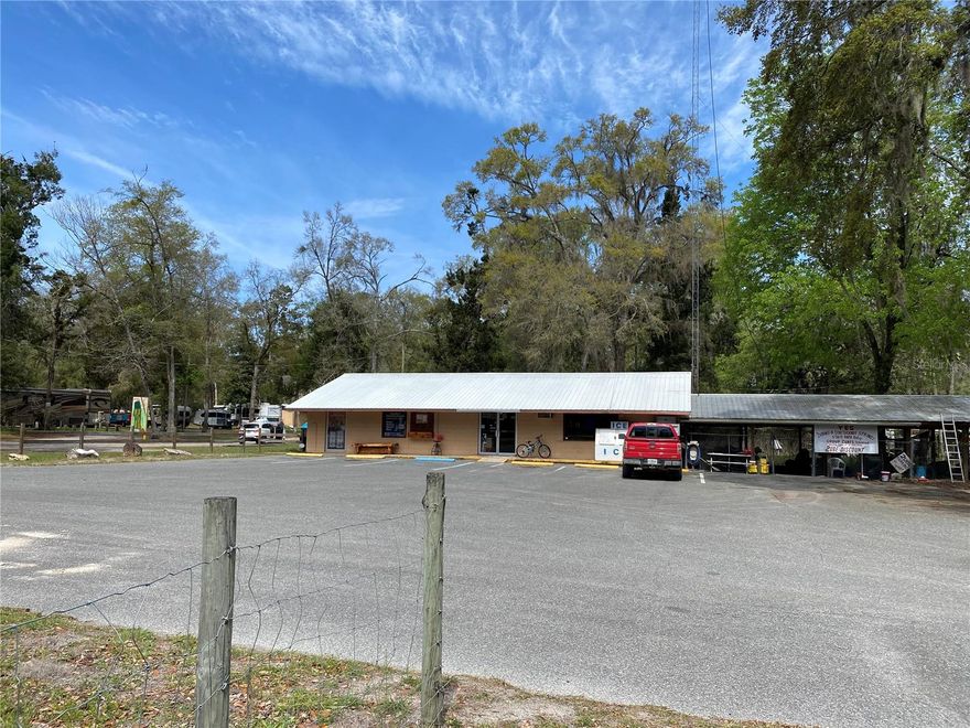 30 RV sites 14 cabins 51 total sites. Plus a primitive tent camping area.
A convenience store at the front of the campground on the public road frontage.
Turn-key business opportunity with real estate and assets. 15 Acres with 16 buildings. 
This property has the potential to increase gross operating income. It is 1500 feet from the ICHETUCKNEE River public boat ramp & the State Park entrance with the same name.