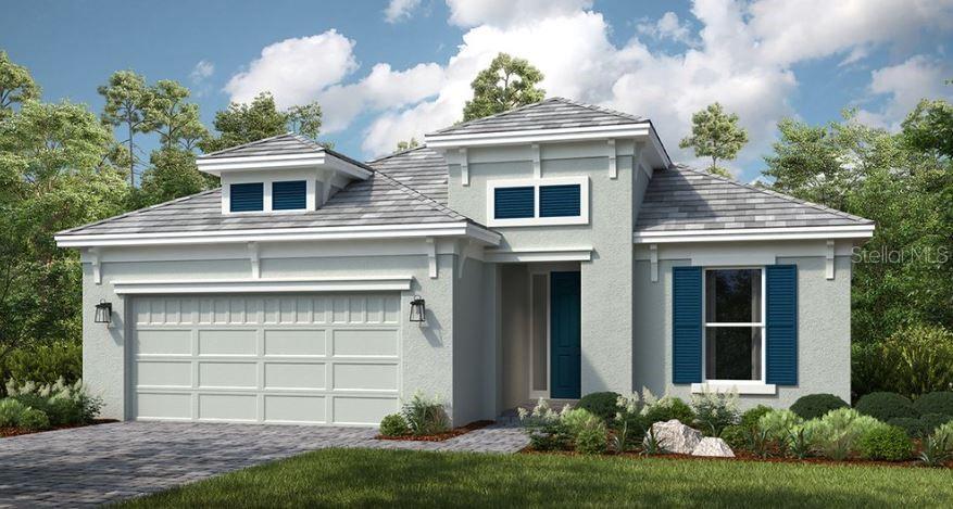 Under Construction. New Construction - April Completion! Built by Taylor Morrison, America's Most Trusted Homebuilder. Resort-Style Living at Esplanade at Azario Lakewood Ranch, the perfect blend of relaxation and recreation! Enjoy the heated resort-style pool, state-of-the-art fitness center, and energizing aerobics classes. For outdoor enthusiasts, there are pickleball courts, scenic trails, Vitality Park, and if golf is your game, you'll love Esplanade's 18-hole championship course! Unwind with a facial massage or by the fire pit after a workout. Exclusive amenities like a Wellness Center, Culinary Center, and sports courts ensure there's something for everyone, whether you want to stay active or relax in style. Welcome to the Lazio! Step into the foyer, which leads into a dining room and spacious gathering room. The designer kitchen, featuring a large island, overlooks the casual dining area and gathering room, with a sliding door that opens to an expansive lanai—ideal for outdoor living. Tucked at the back of the home, the primary suite offers dual sinks, a large shower, a water closet, and a generous walk-in closet. Toward the front of the home, you'll find two secondary bedrooms—one with an en-suite bath, the other sharing a full bath, along with a private study and a laundry room conveniently located just off the garage entry. Additional Highlights Include: Gourmet kitchen, study with pocket doors in place of flex, casual dining extension, tray ceiling package, bay window at primary suite, 8' interior doors, extended covered lanai, and tandem garage. Photos are for representative purposes only. MLS#TB8359951